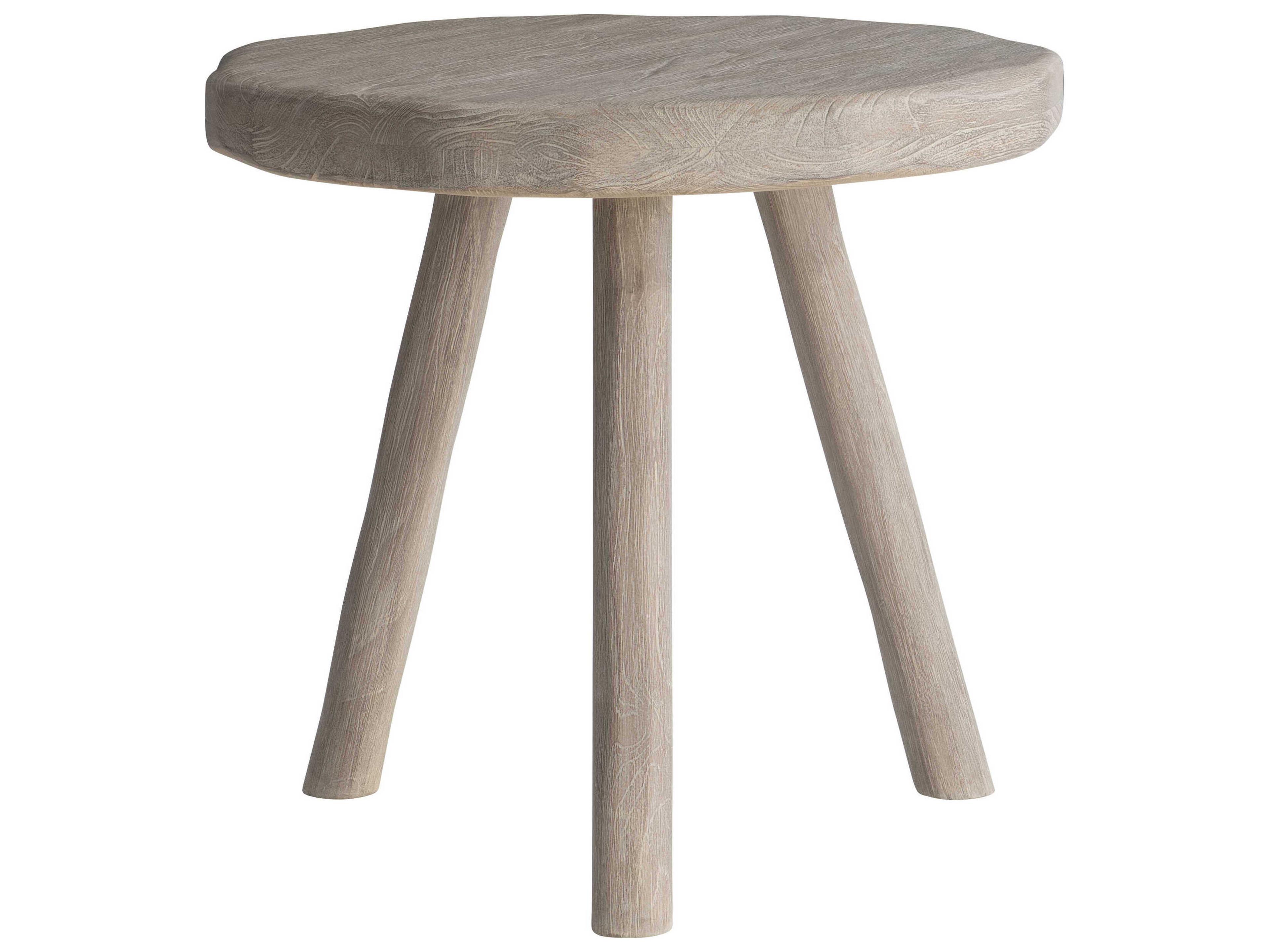 Bernhardt Exteriors Tonga Sea Oat Wood Round Outdoor End Table