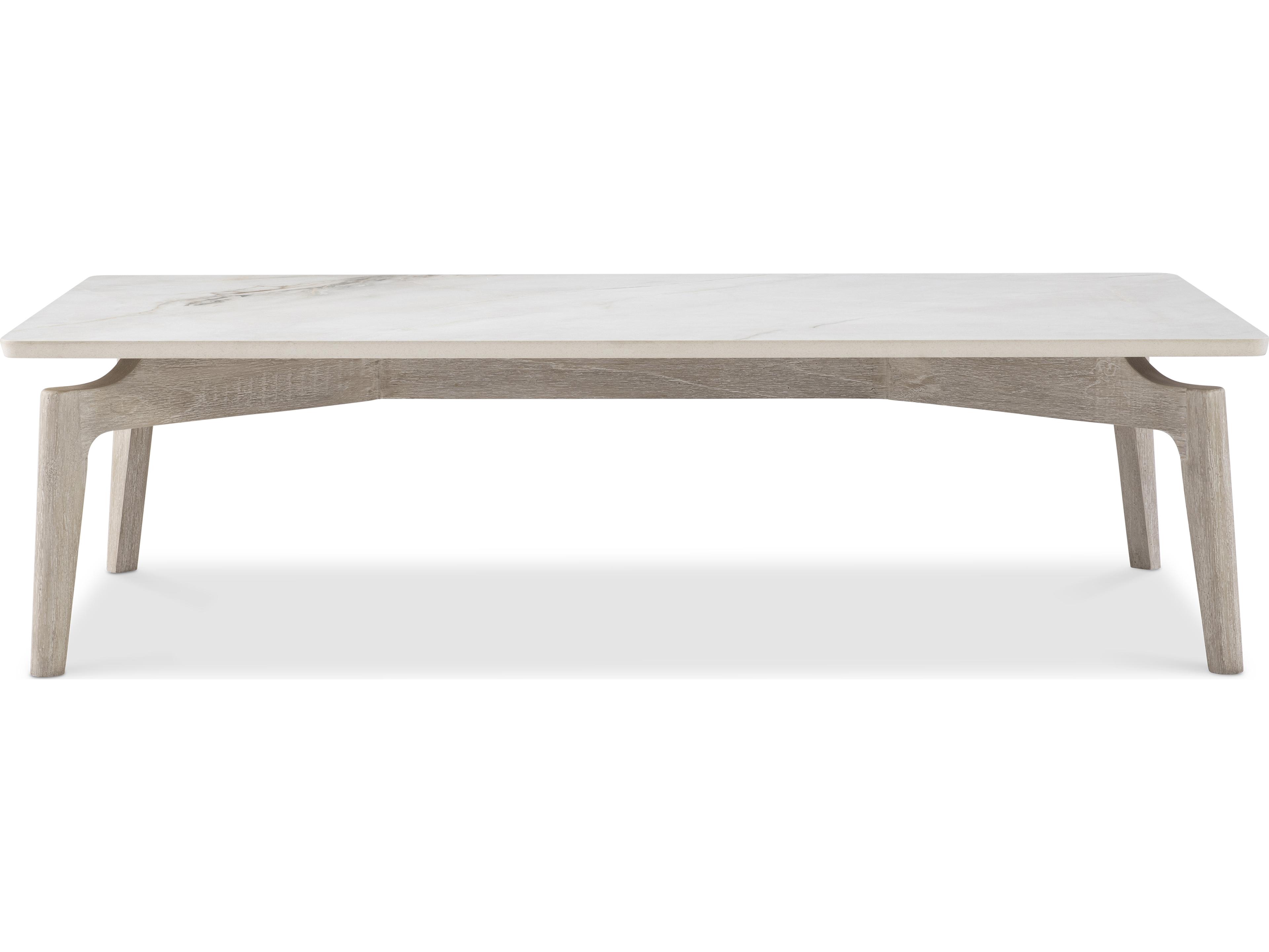 Bernhardt Exteriors Aurora White Metal Rectangular Coffee Table