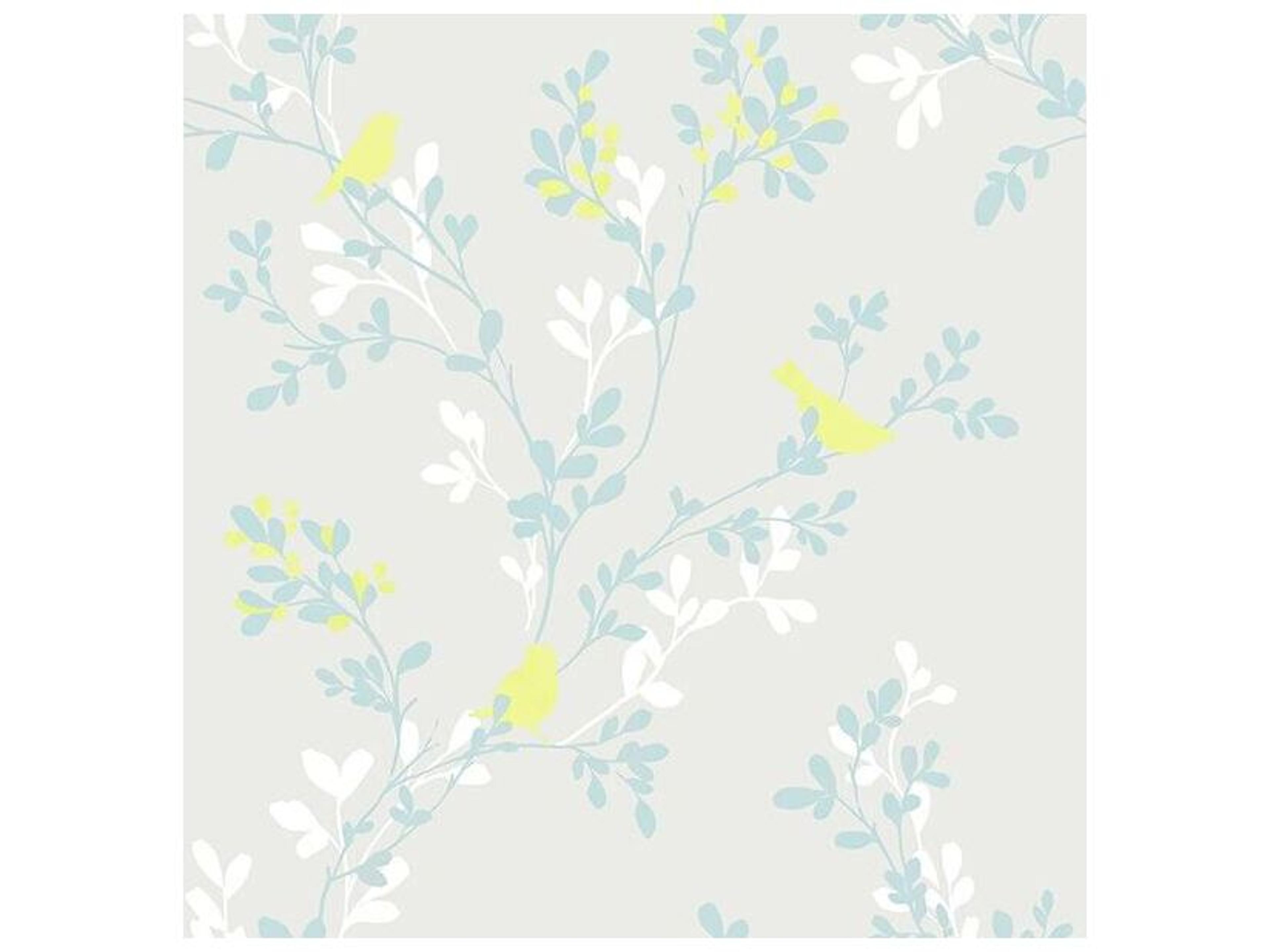 Brewster Home Fashions For Your Bath Iii Chirp Grey Birds & Trees Wallpaper