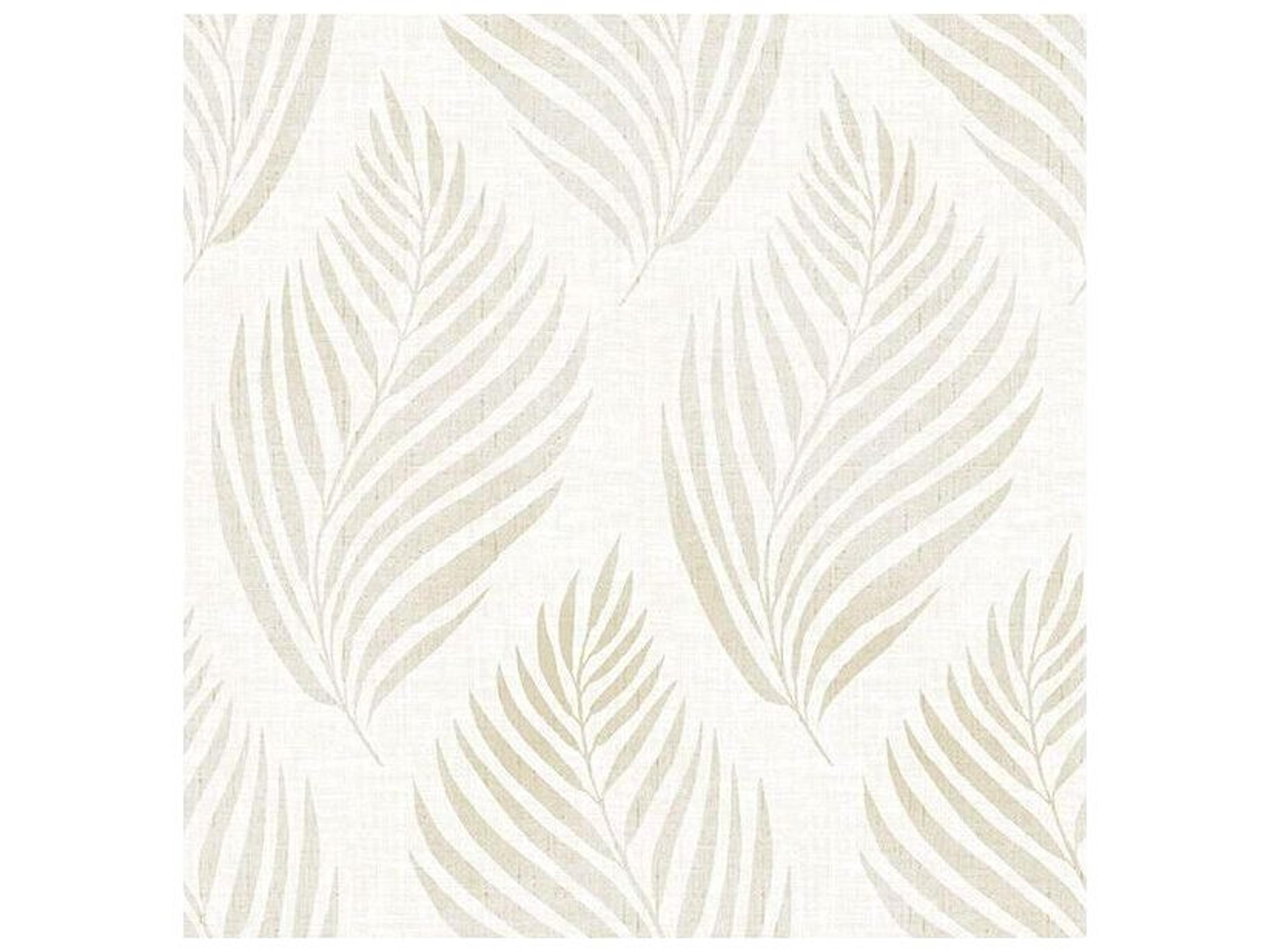 Brewster Home Fashions For Your Bath Iii Patrice Beige Linen Leaf Wallpaper