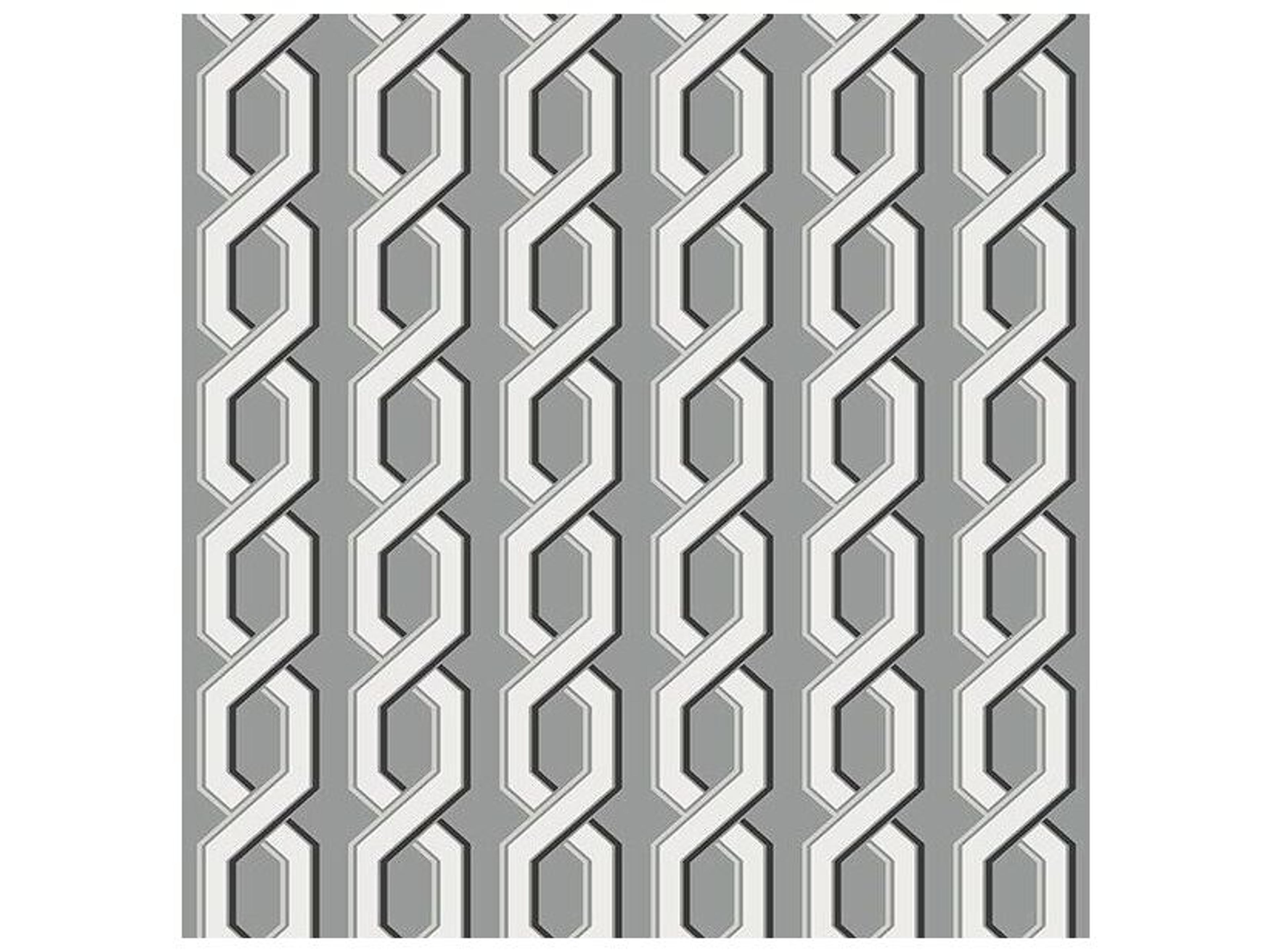 Brewster Home Fashions For Your Bath Iii Twist Black Geometric Wallpaper