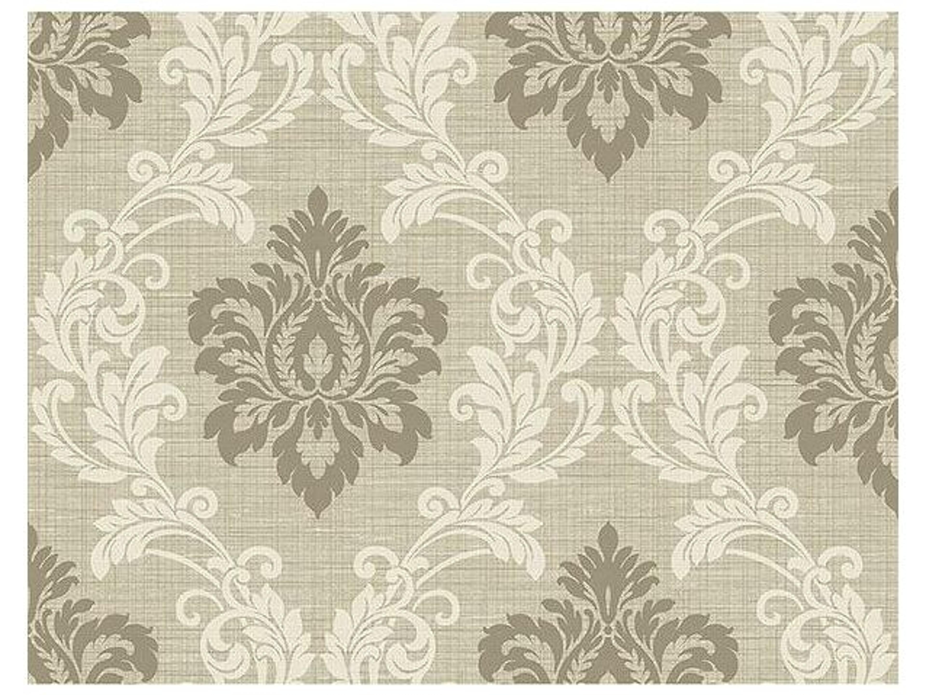Brewster Home Fashions Kenneth James Adela Neutral Twill Damask Wallpaper