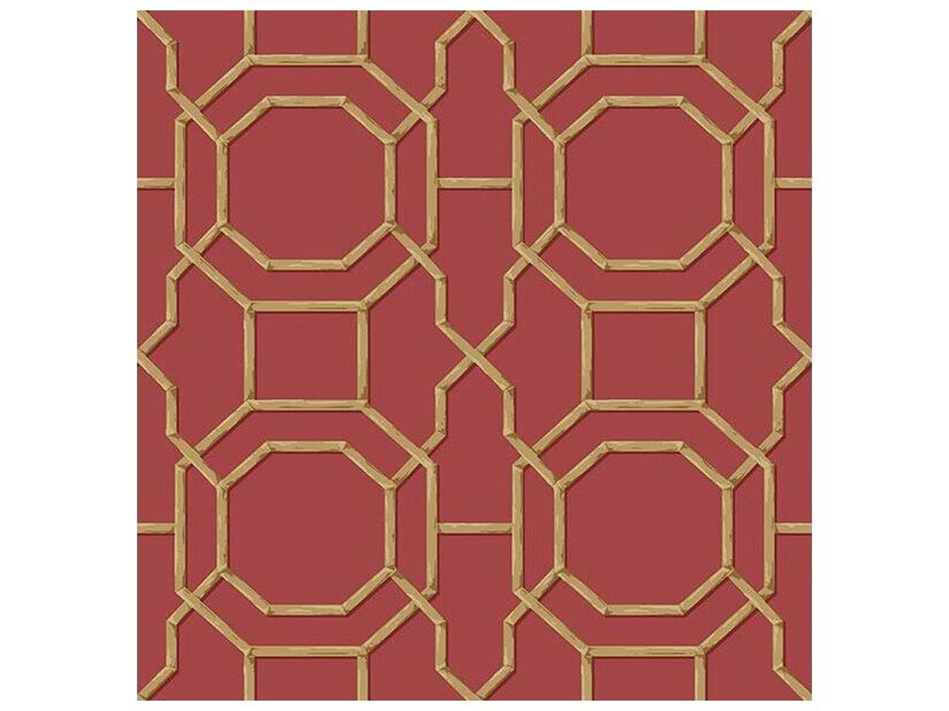 Brewster Home Fashions Kitchen & Bath Essentials Rumi Red Trellis Wallpaper