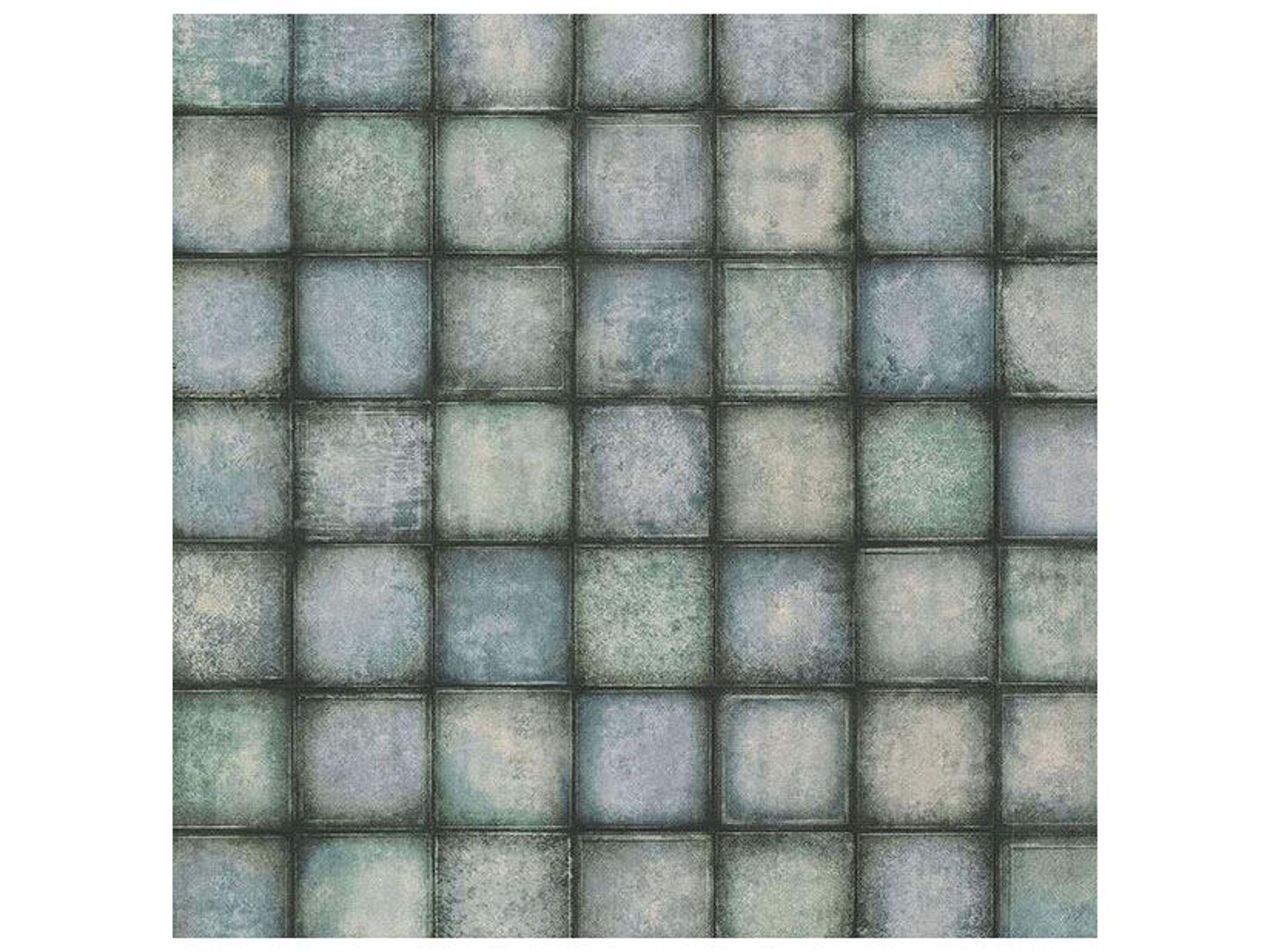 Brewster Home Fashions Kitchen & Bath Essentials Soucy Blue Tiles Wallpaper