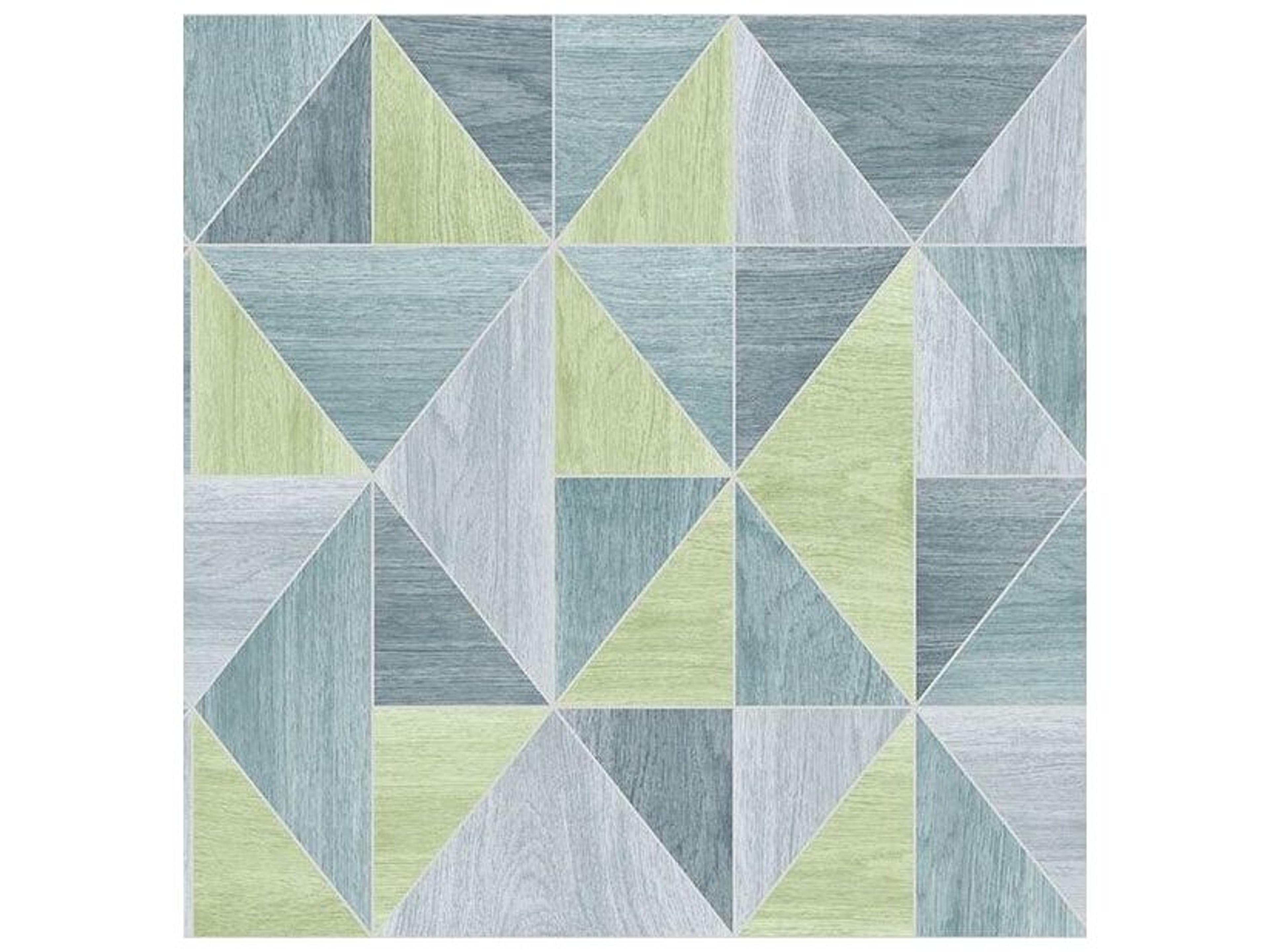 Brewster Home Fashions Advantage Simpson Blue Geometric Wood Wallpaper