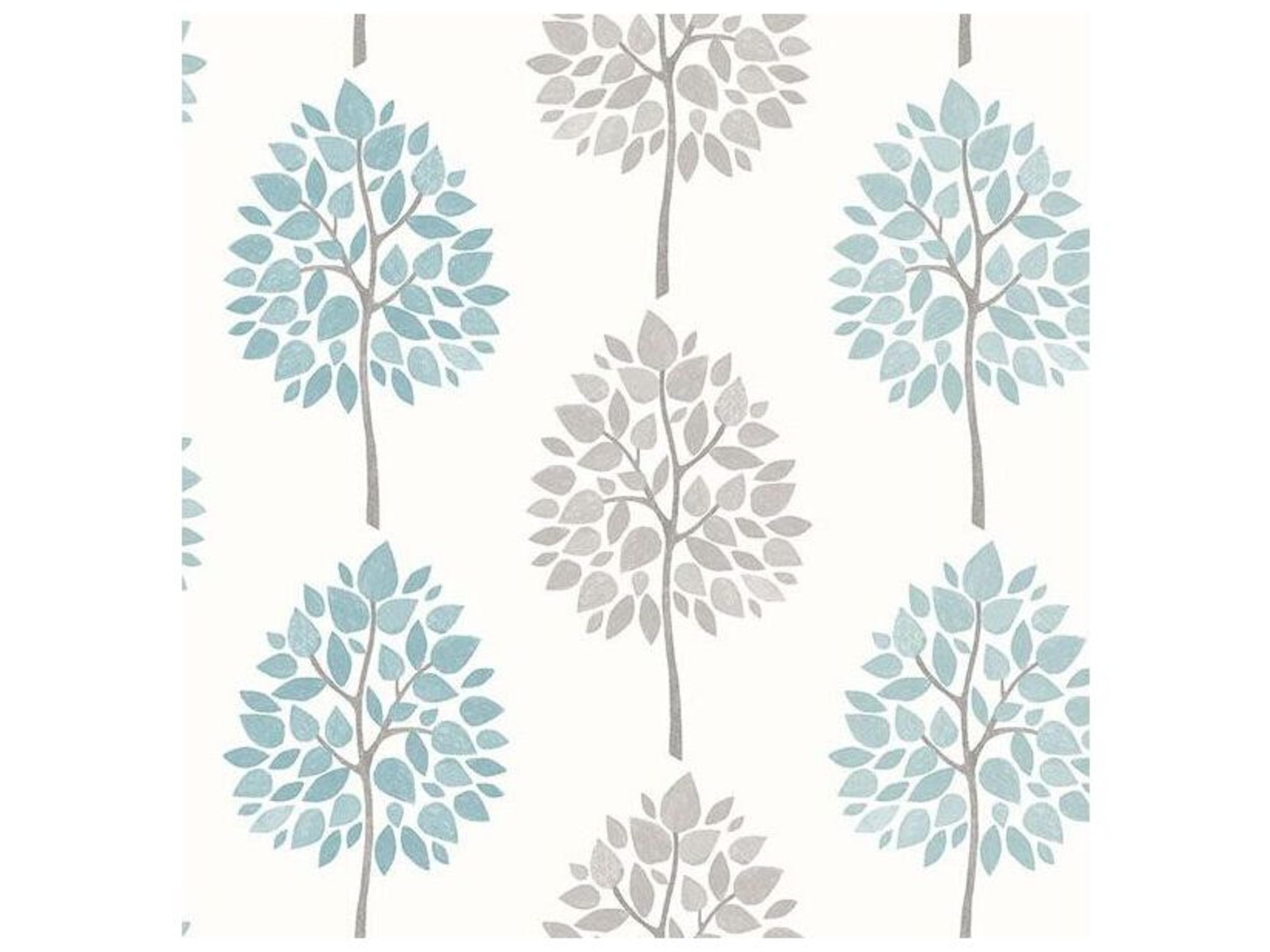 Brewster Home Fashions Advantage Saar Aqua Tree Wallpaper