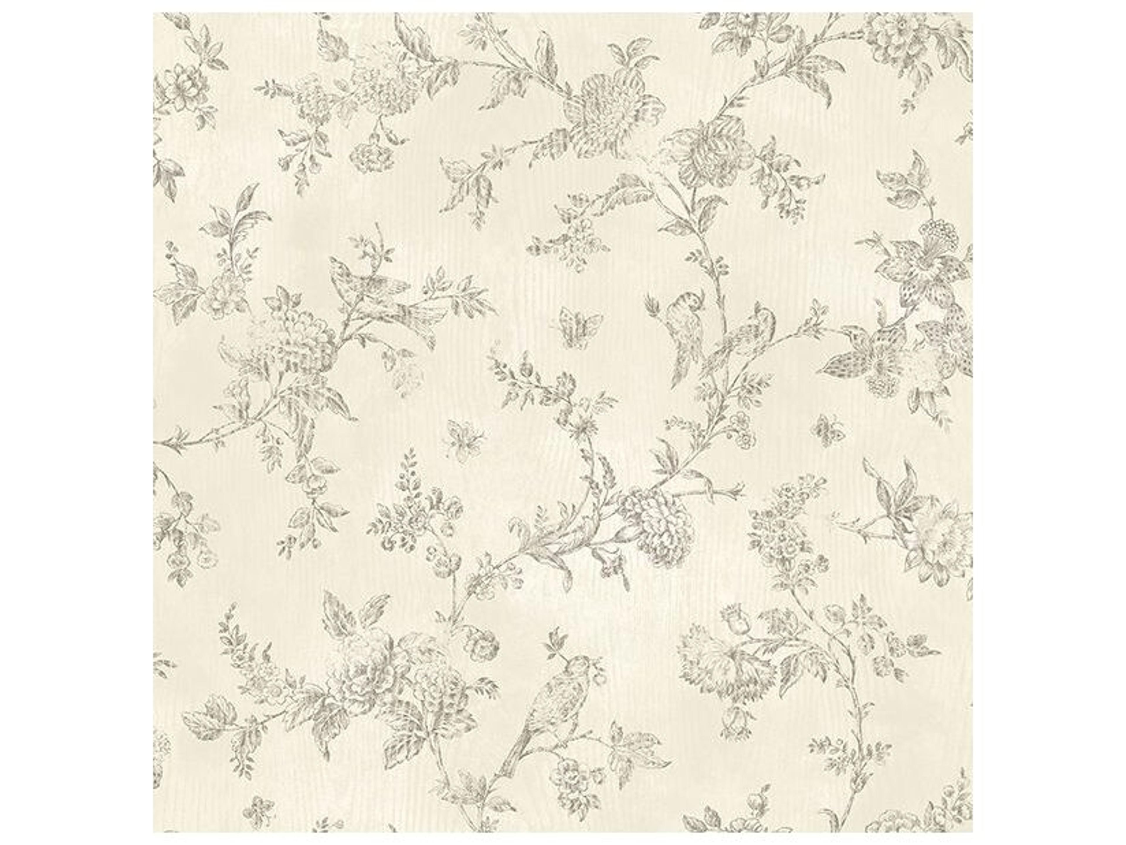 Brewster Home Fashions Fresh Start Kitchen & Bath French Nightingale Cream Trail Wallpaper