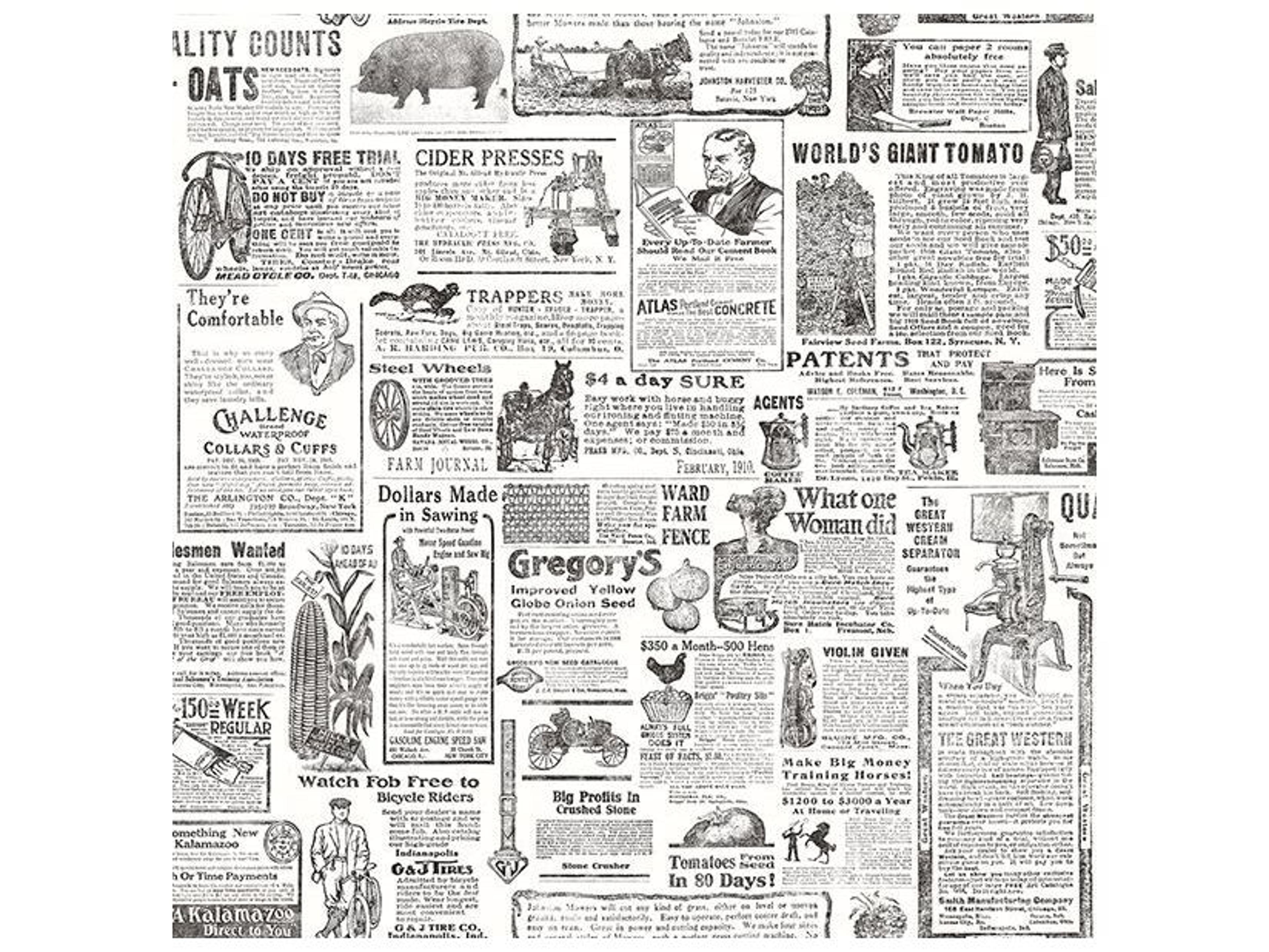 Brewster Home Fashions Fresh Start Kitchen & Bath Underwood Black Newspaper Wallpaper