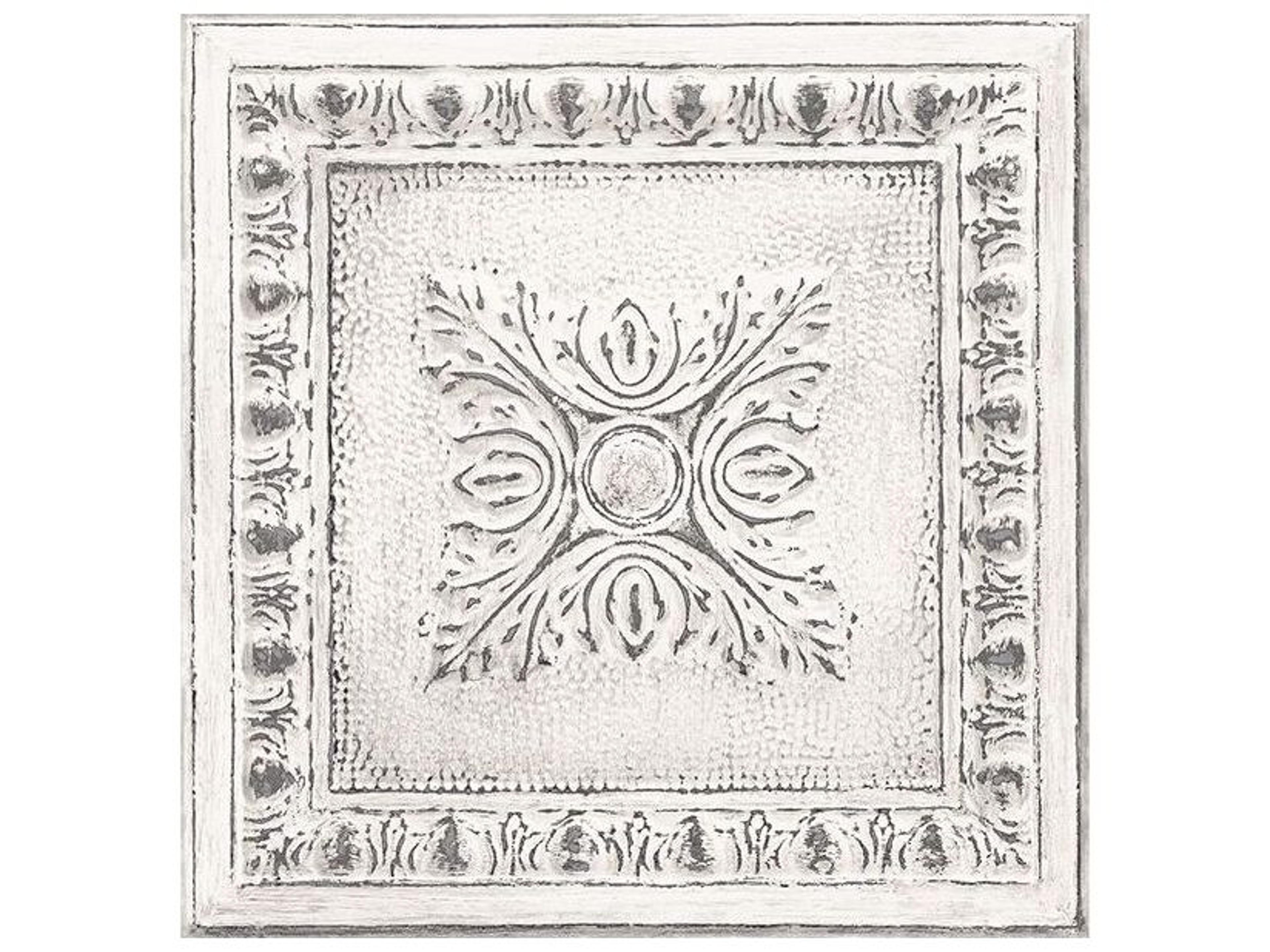 Brewster Home Fashions Fresh Start Kitchen & Bath Hazley White Ornamental Tin Tile Wallpaper