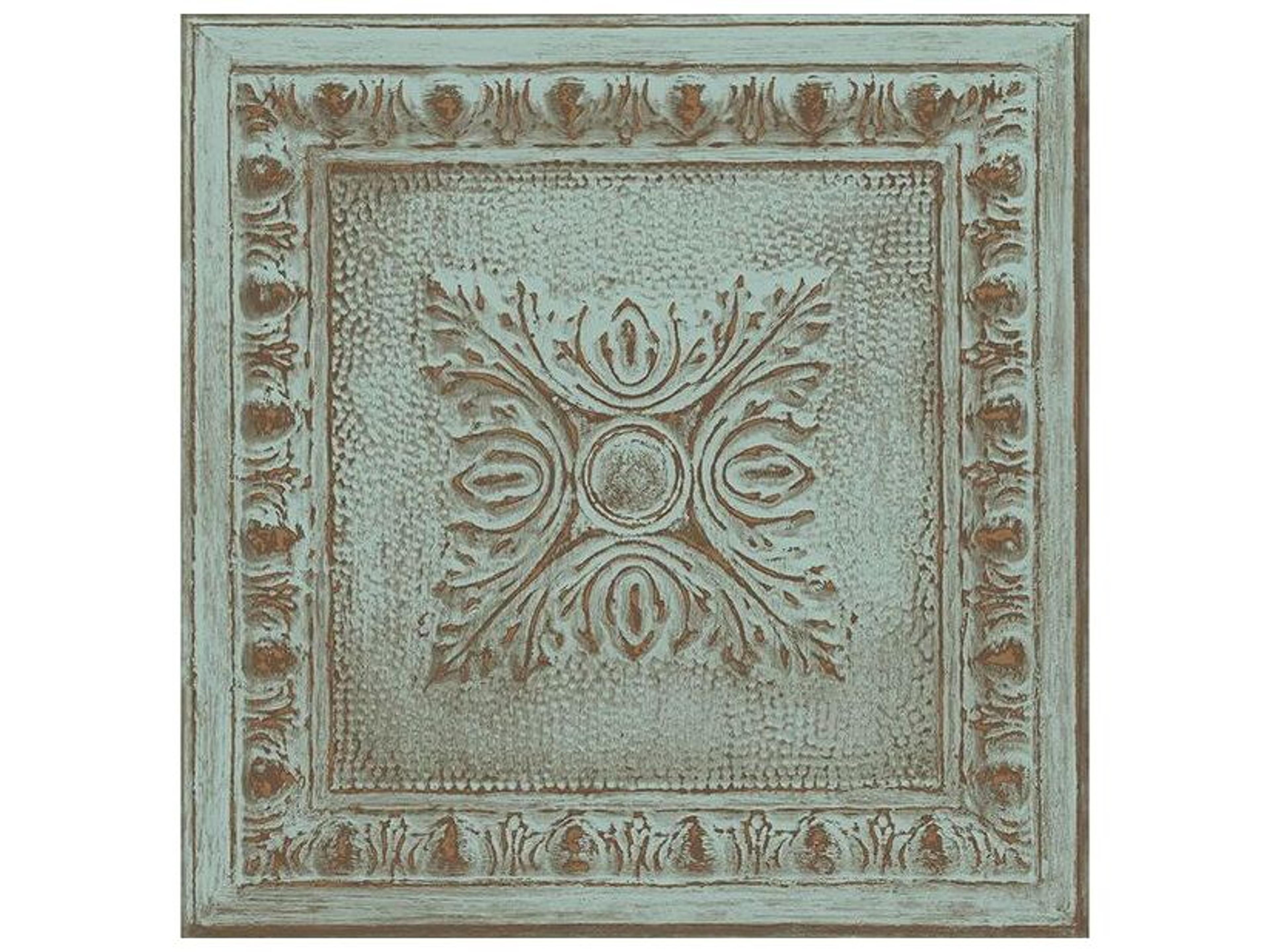 Brewster Home Fashions Fresh Start Kitchen & Bath Hazley Turquoise Ornamental Tin Tile Wallpaper