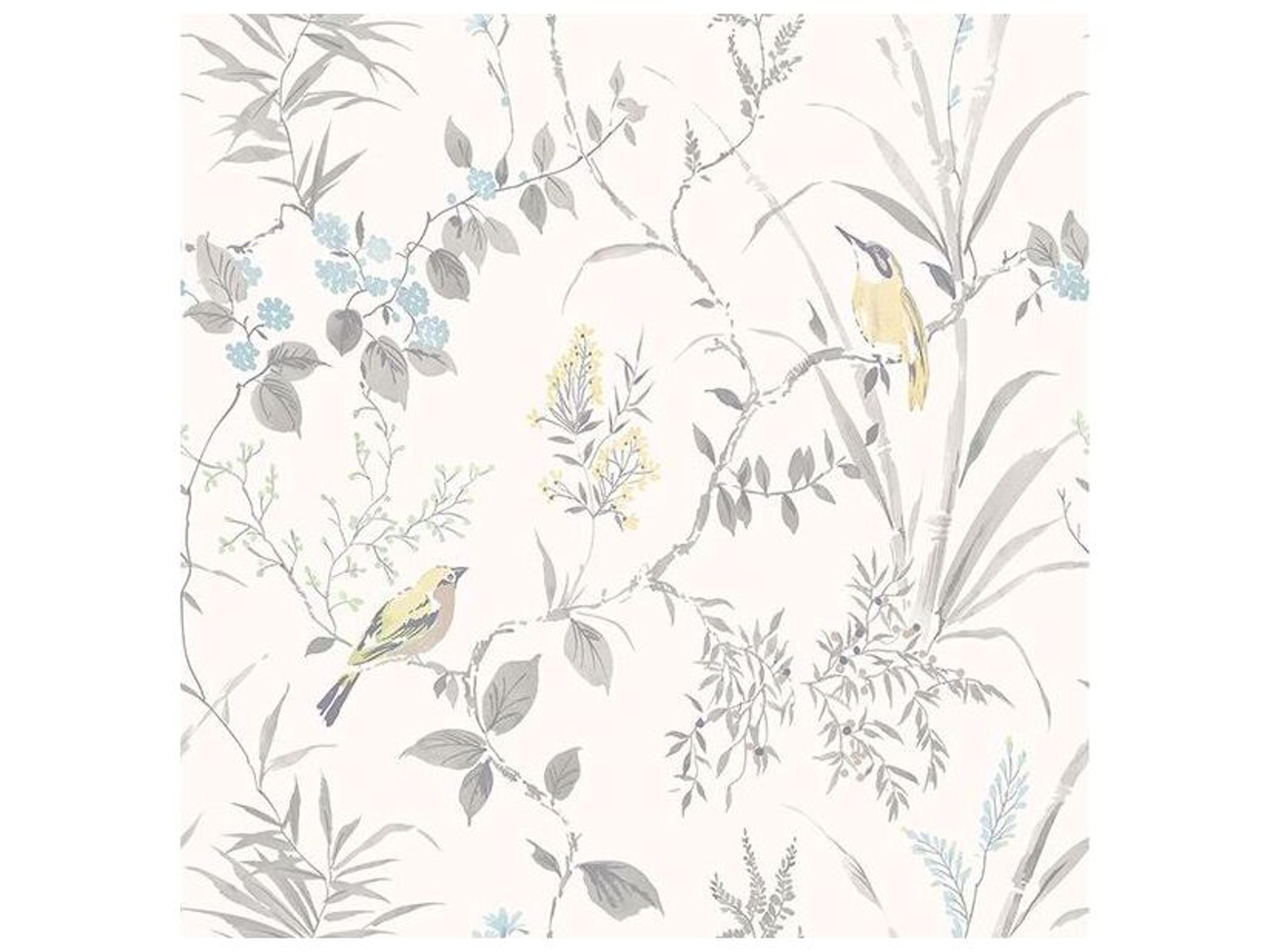 Brewster Home Fashions Fresh Start Kitchen & Bath Imperial Garden Light Grey Botanical Wallpaper