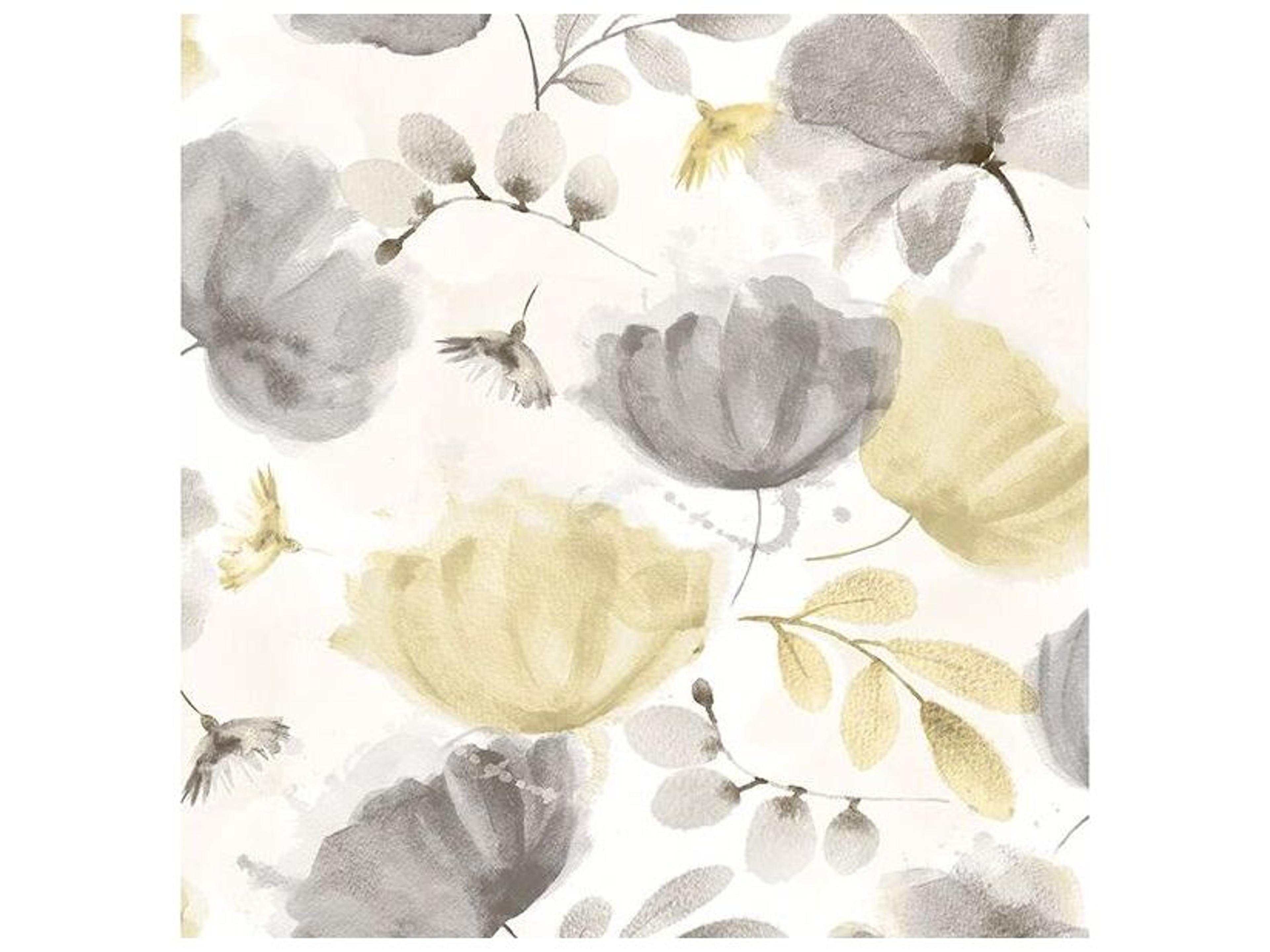 Brewster Home Fashions Fresh Start Kitchen & Bath Zahra Grey Floral Wallpaper