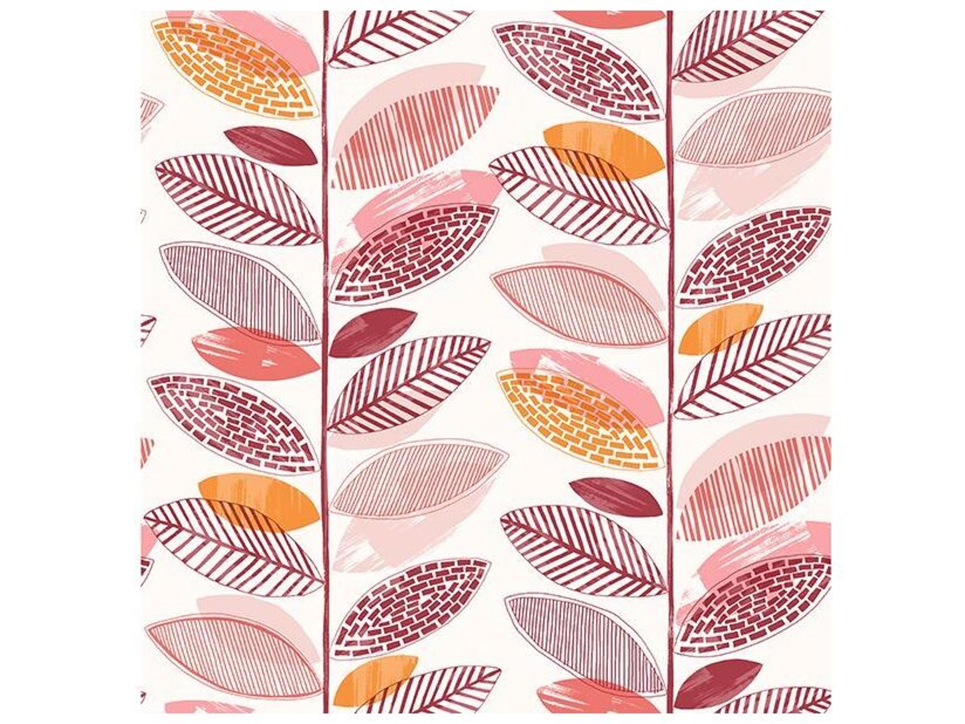 Brewster Home Fashions Fresh Start Kitchen & Bath Nyssa Coral Leaves Wallpaper