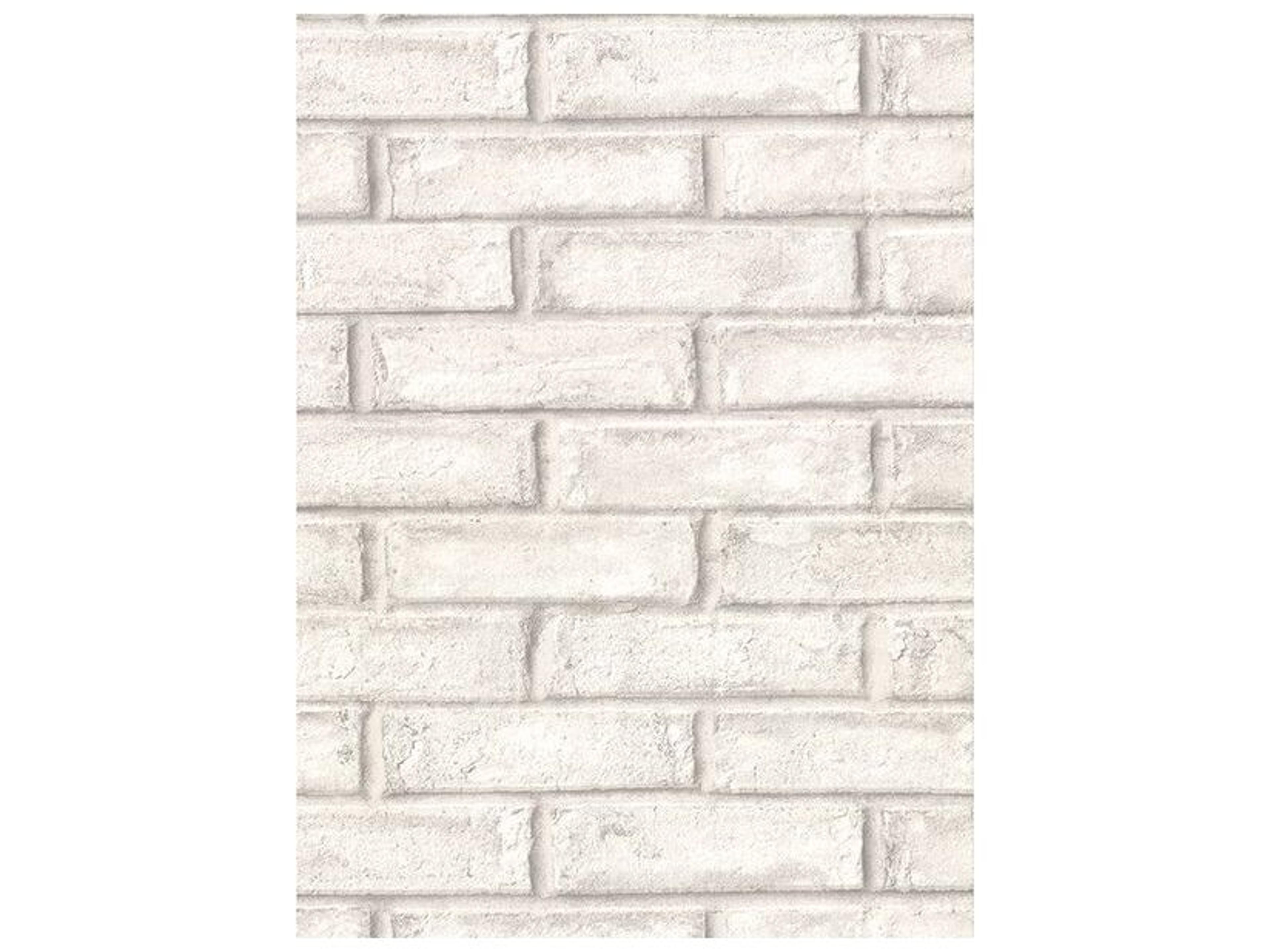 Brewster Home Fashions Warner Appleton Off-White Faux Weathered Brick Wallpaper