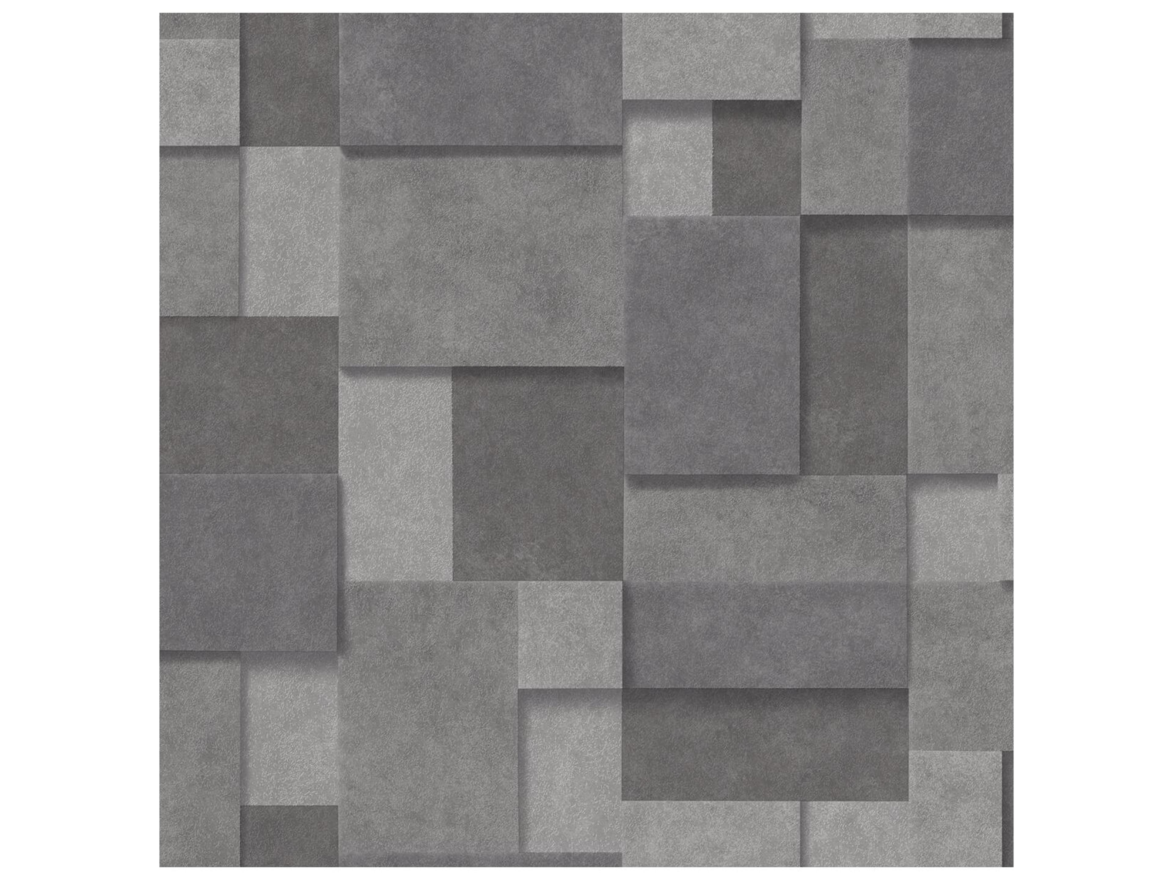 Brewster Home Fashions A-street Prints Duchamp Dark Grey Metallic Squares Wallpaper