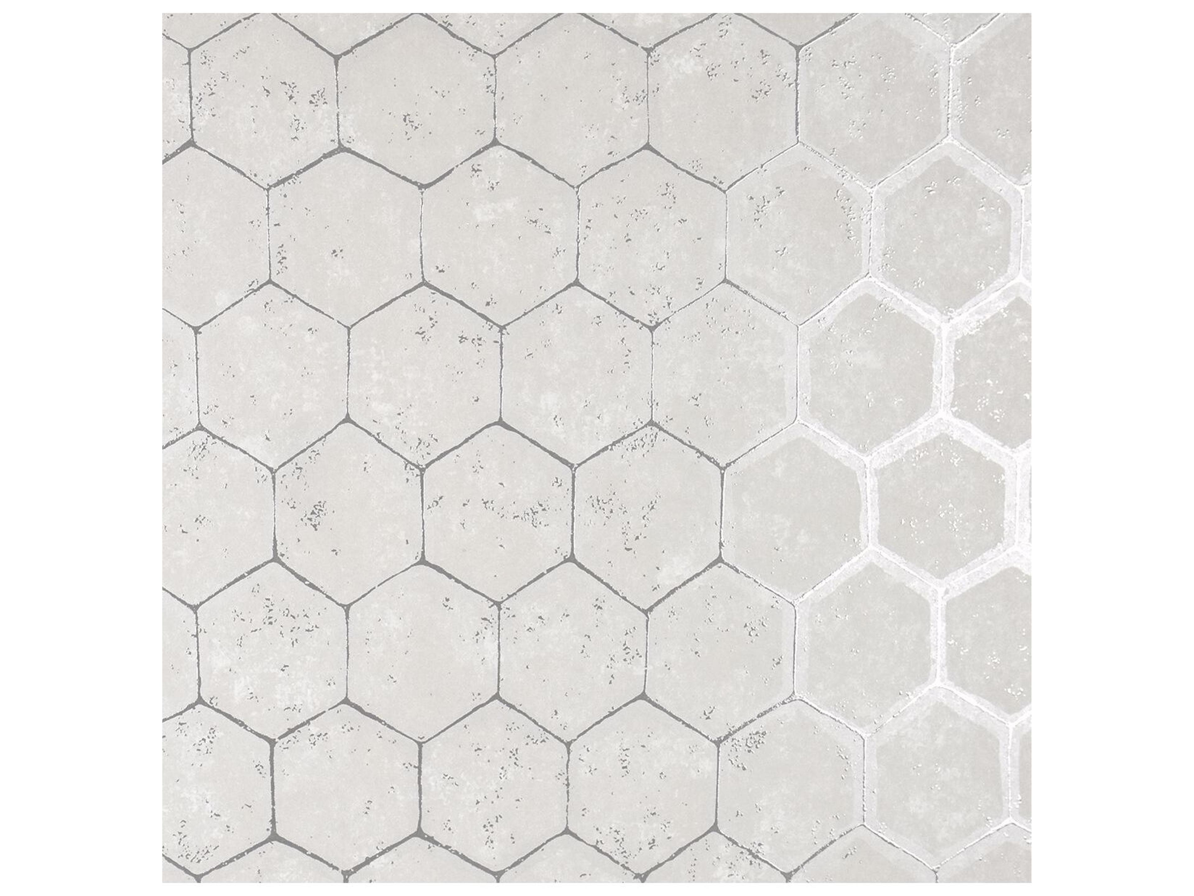 Brewster Home Fashions Polished Starling Silver Honeycomb Wallpaper