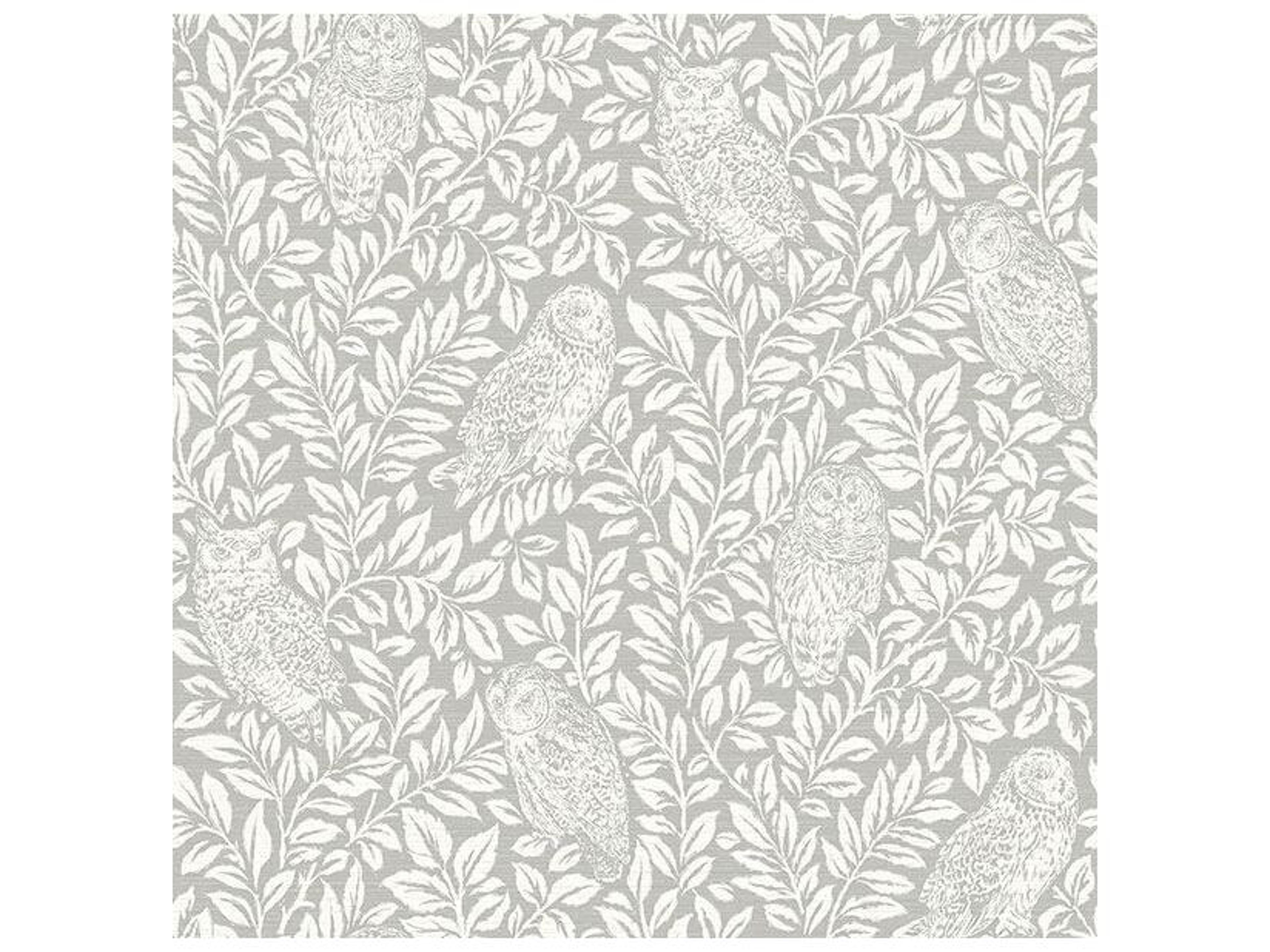 Brewster Home Fashions Chesapeake Parliament Light Grey Owl Wallpaper