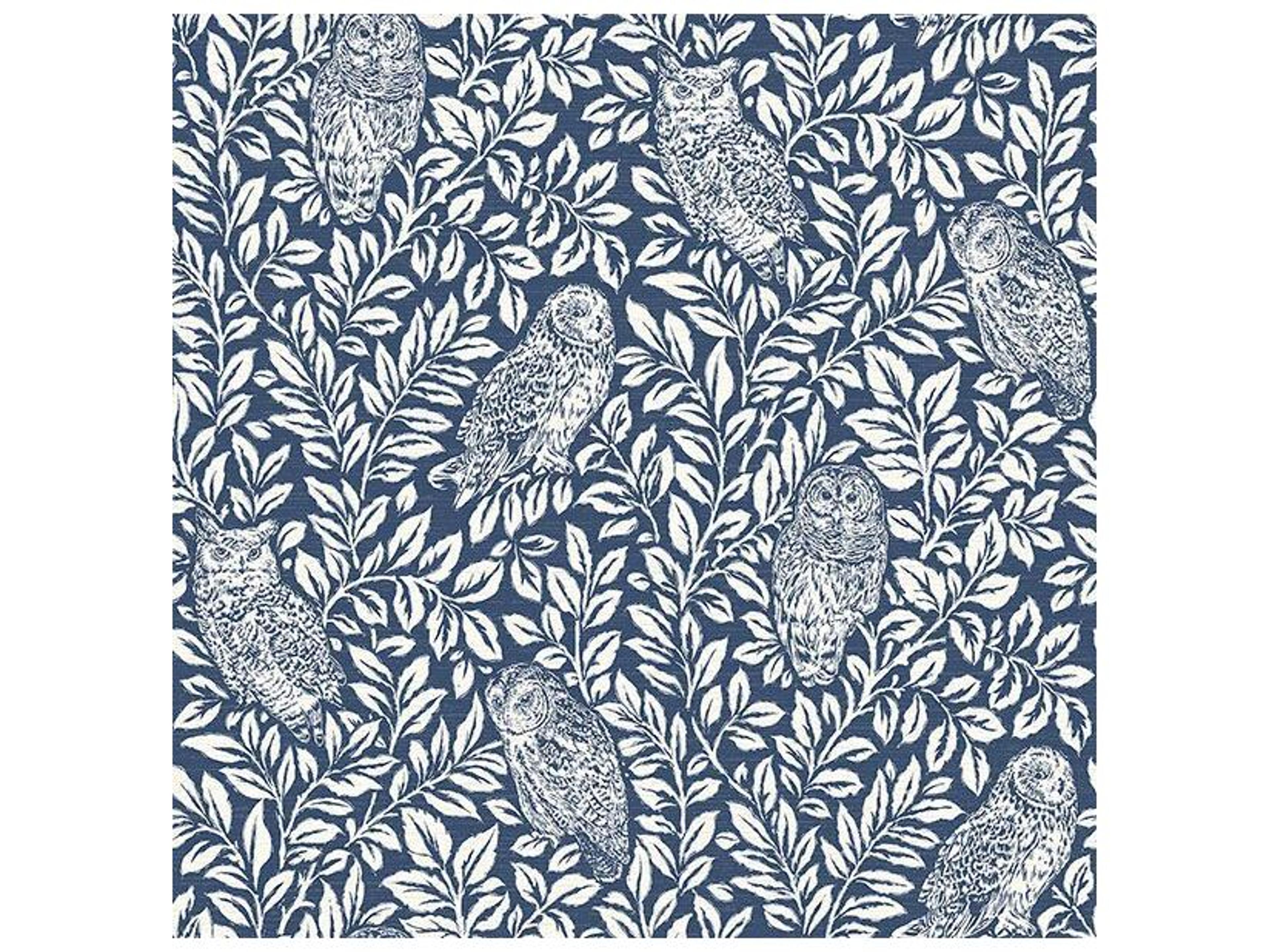 Brewster Home Fashions Chesapeake Parliament Navy Owl Wallpaper
