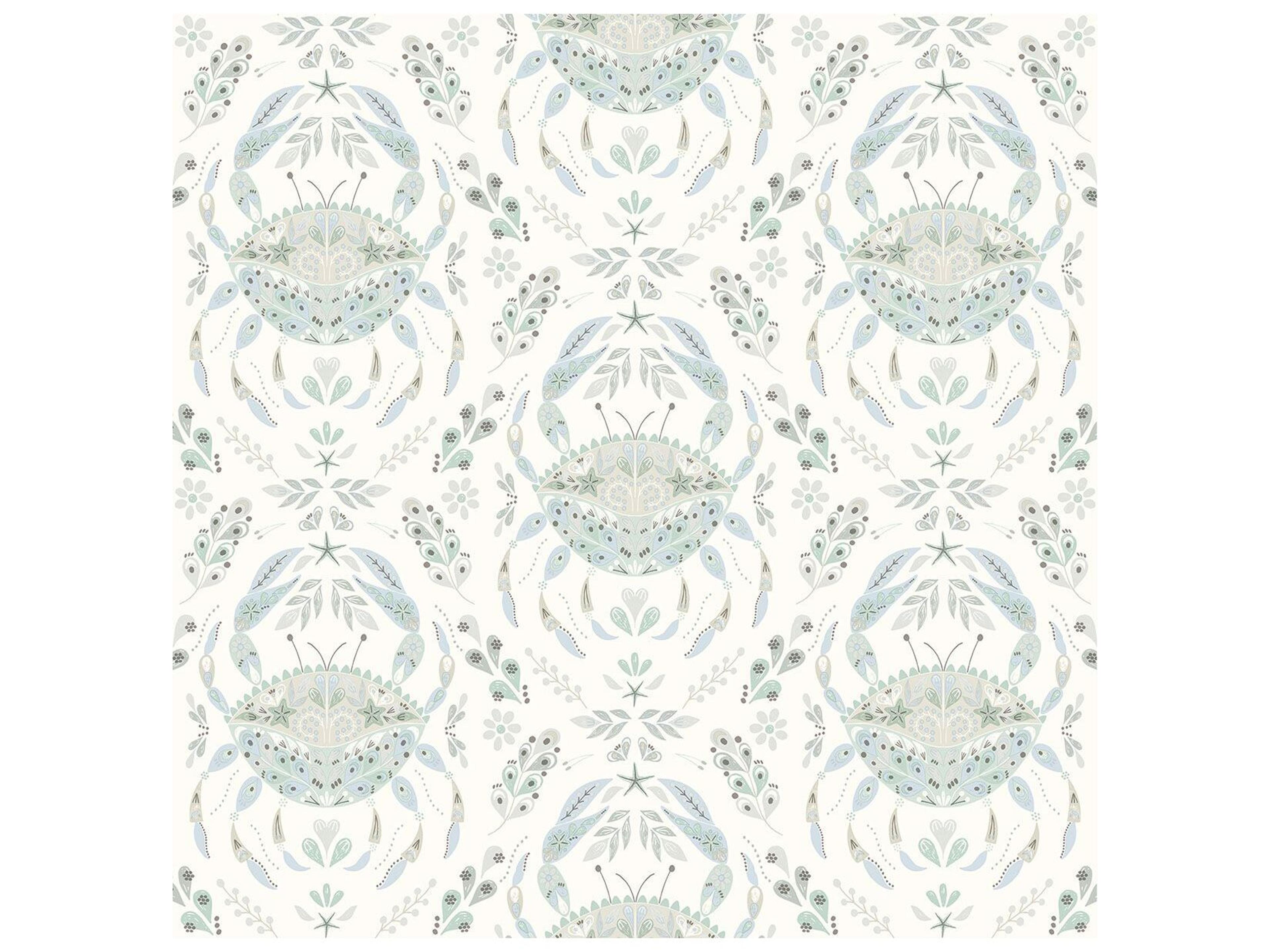 Brewster Home Fashions Chesapeake Annapolis Teal Crustation Wallpaper