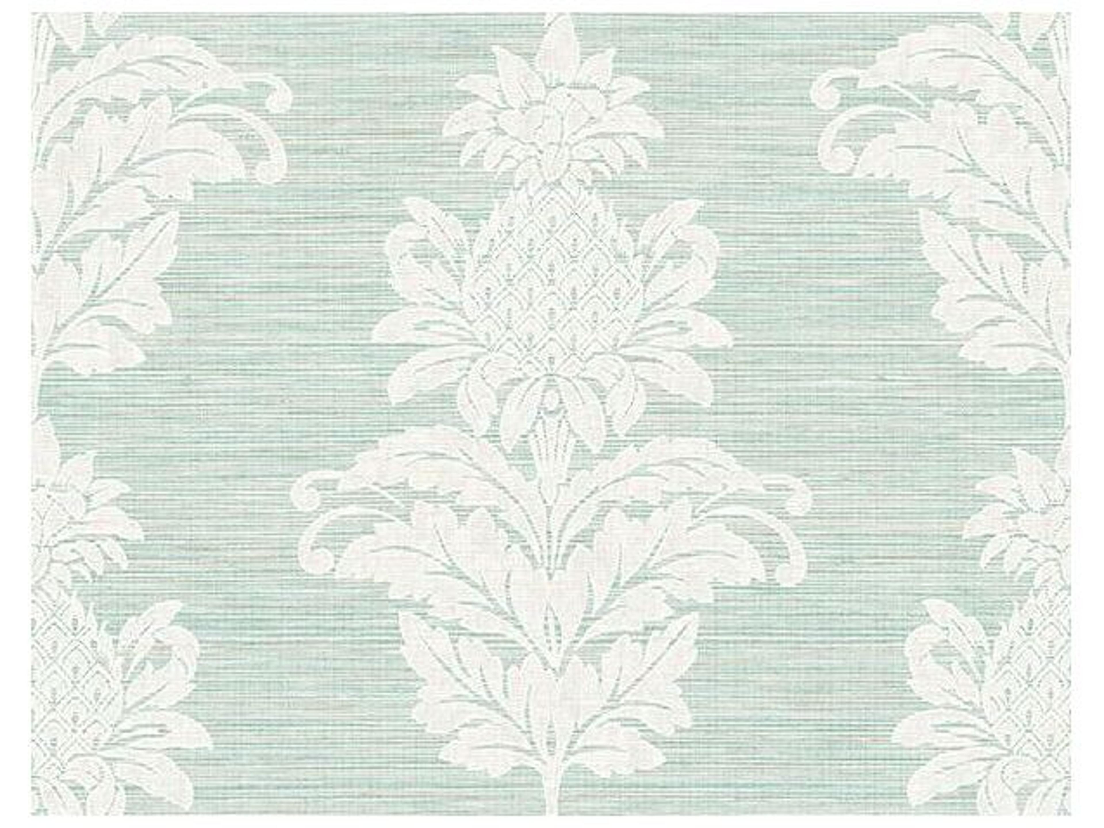 Brewster Home Fashions Kenneth James Pineapple Grove Turquoise Damask Wallpaper
