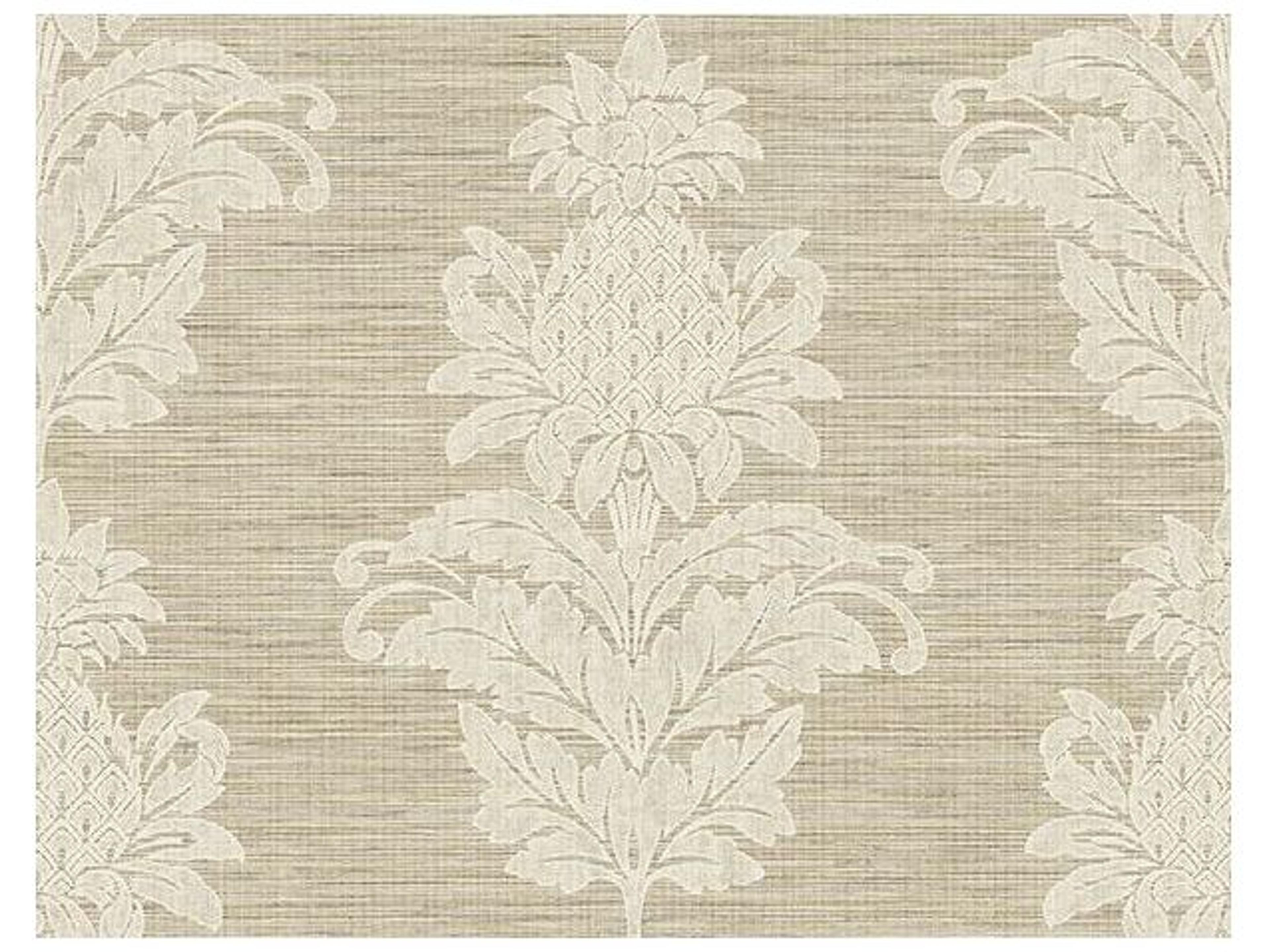 Brewster Home Fashions Kenneth James Pineapple Grove Brown Damask Wallpaper