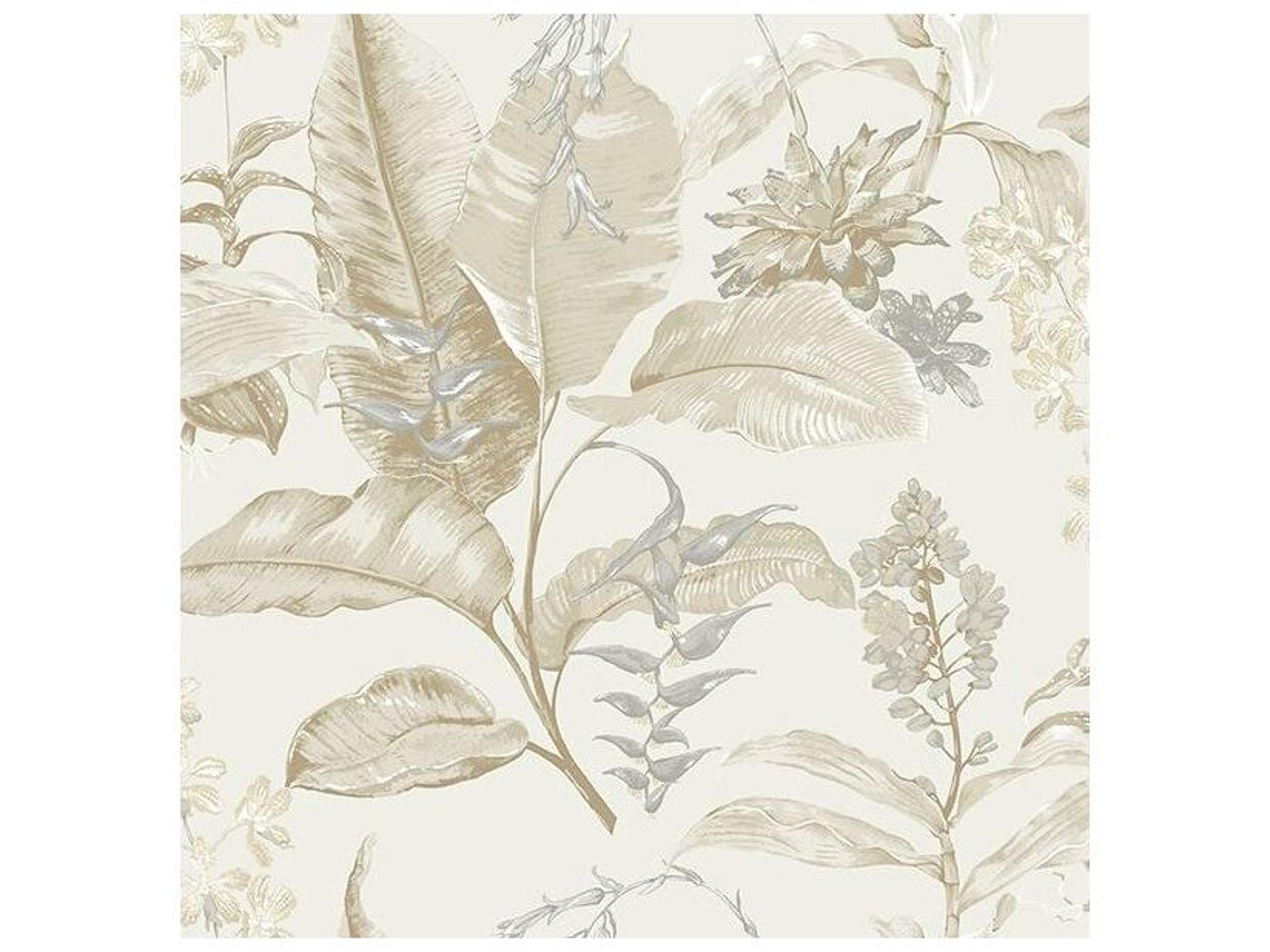 Brewster Home Fashions Kenneth James Maui Beige Botanical Wallpaper