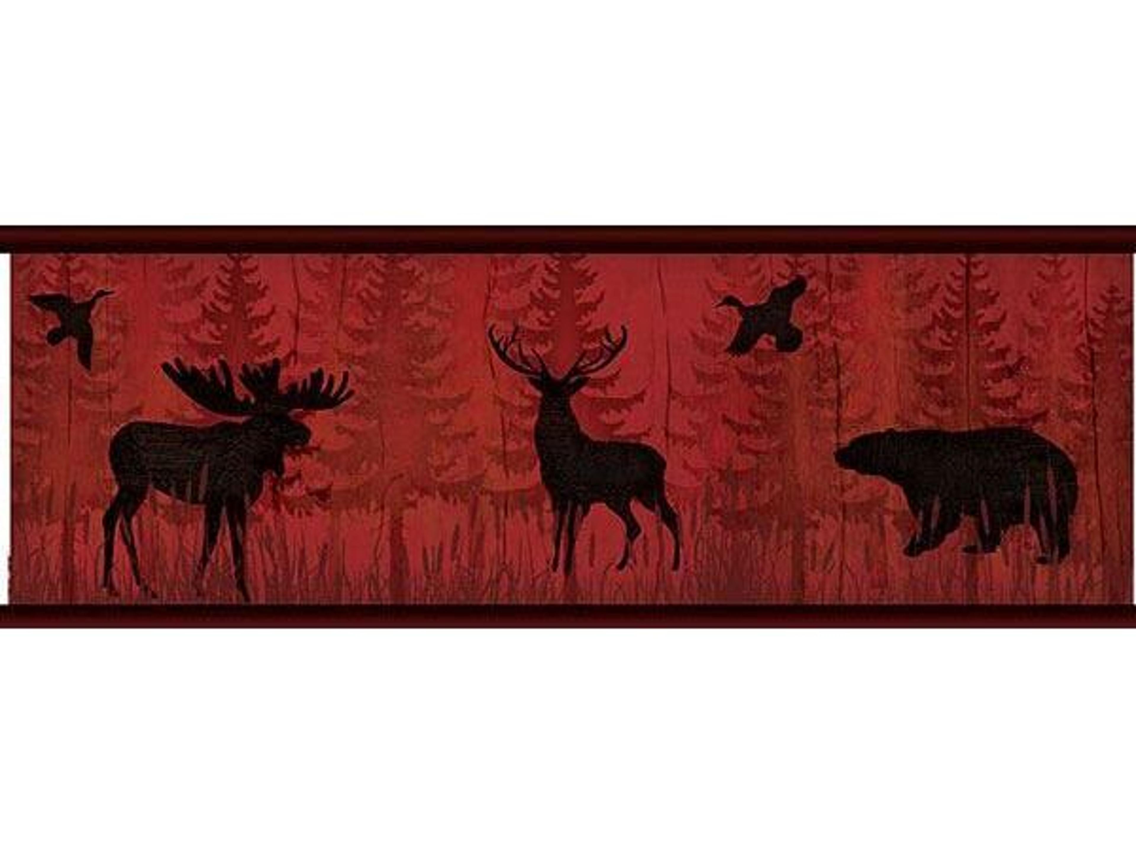 Brewster Home Fashions Chesapeake Saylorville Dark Red Lawndale Border