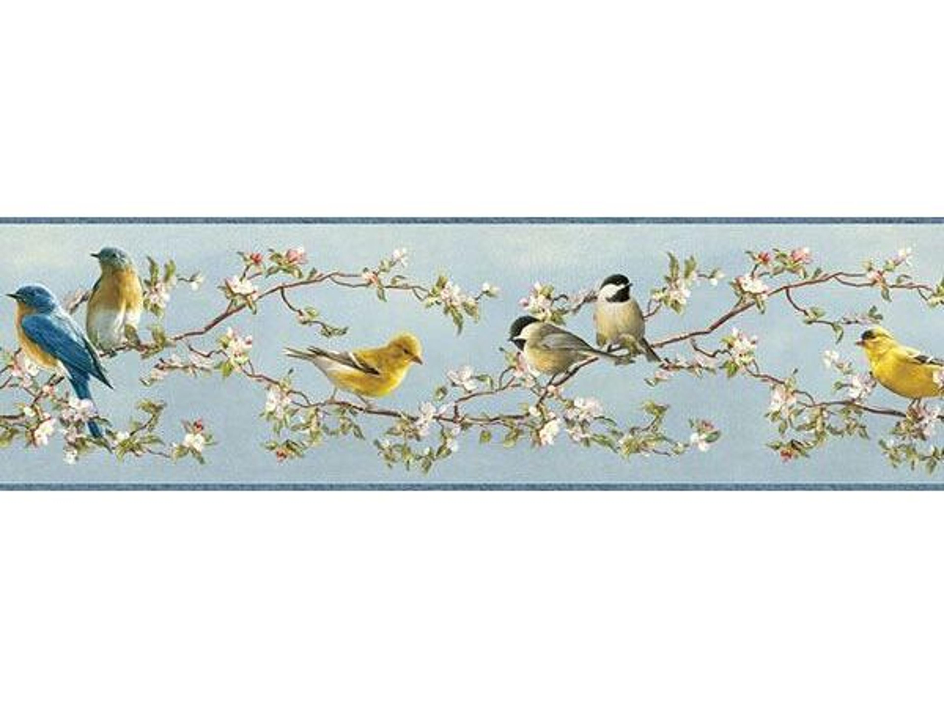 Brewster Home Fashions Chesapeake Vandalia Sky Songbird Border