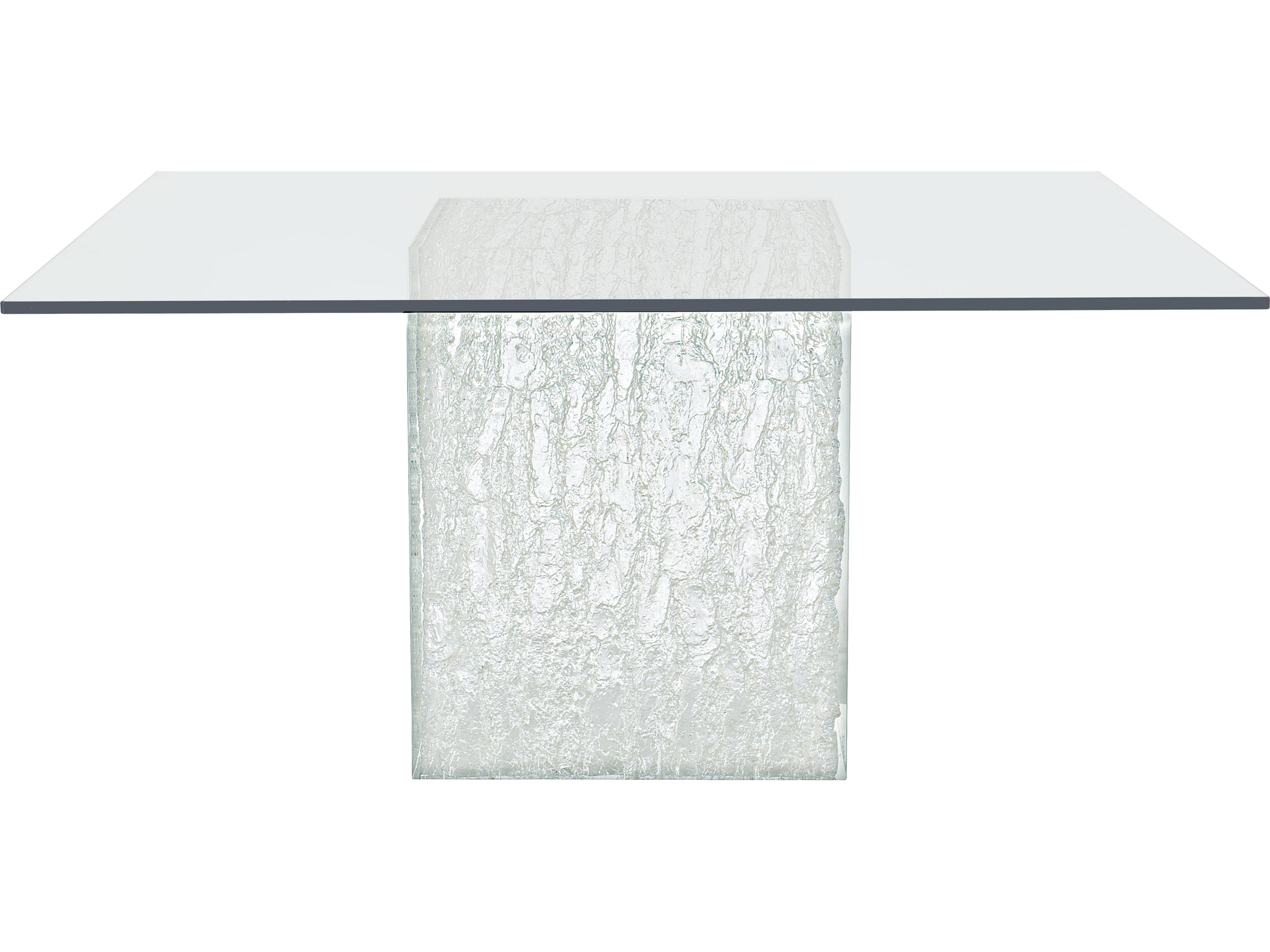 Bernhardt Arctic Square Glass Clear Dining Table