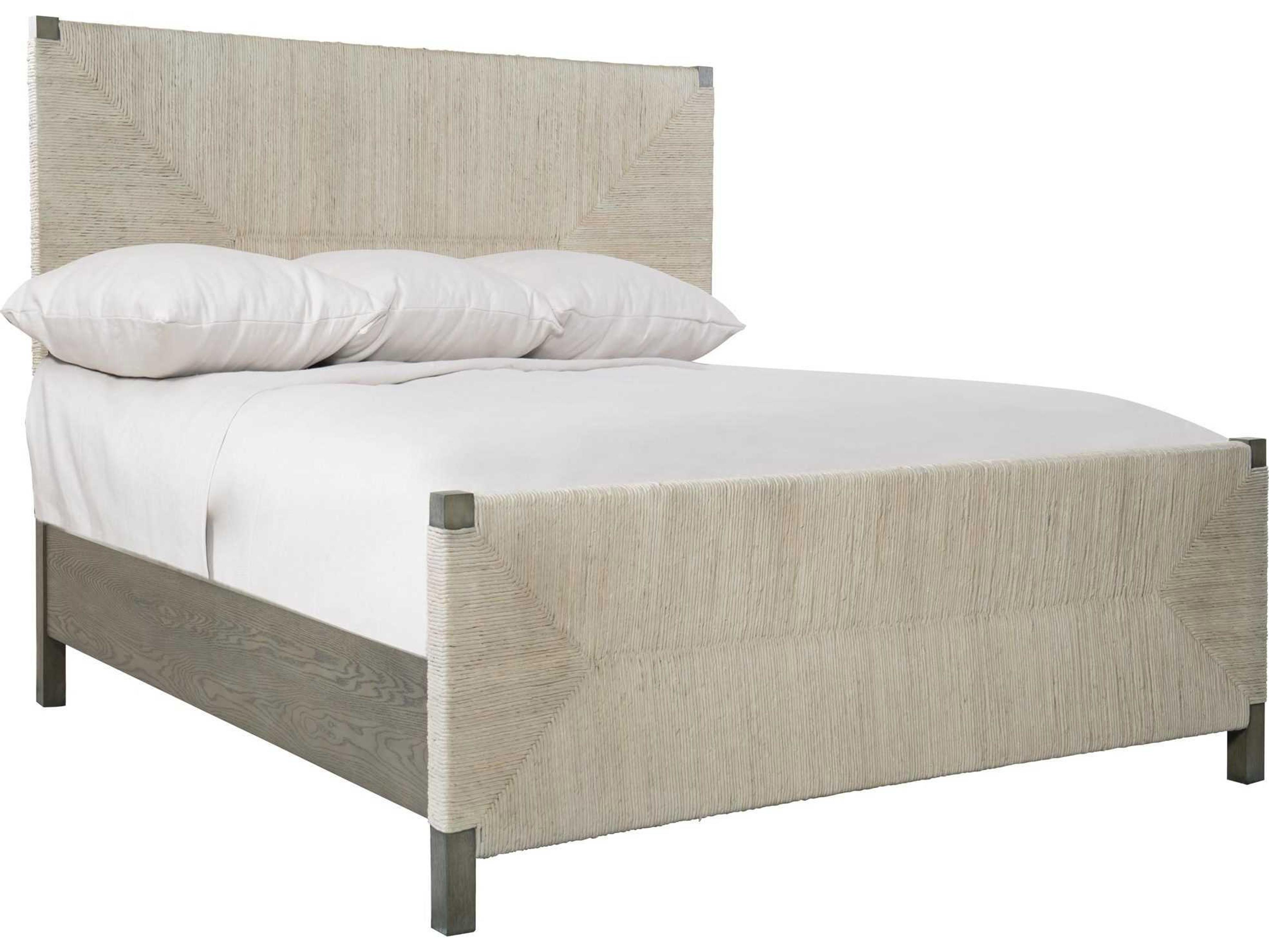 Bernhardt Interiors Alannis Woven Rustic Gray Oak Wood King Panel Bed