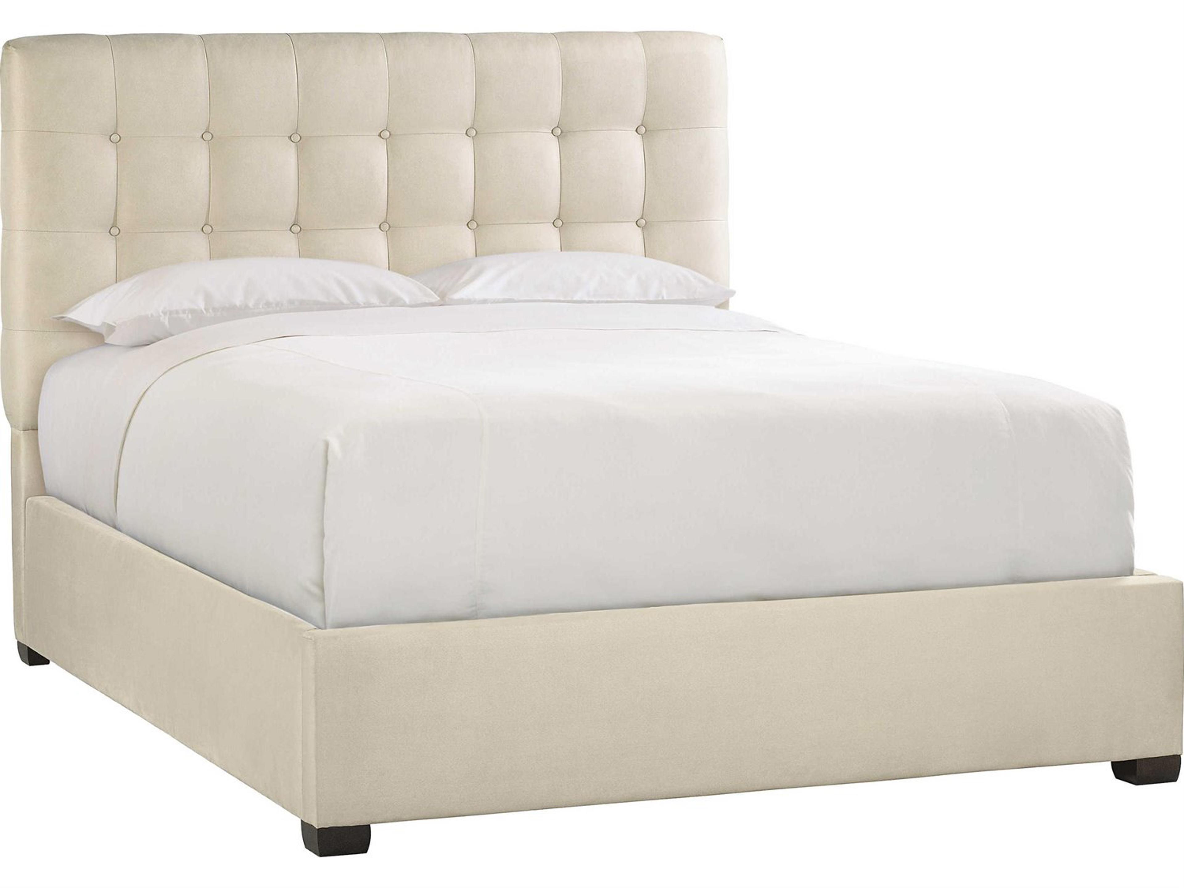 Bernhardt Interiors Avery Cream Espresso Beige Upholstered King Panel Bed