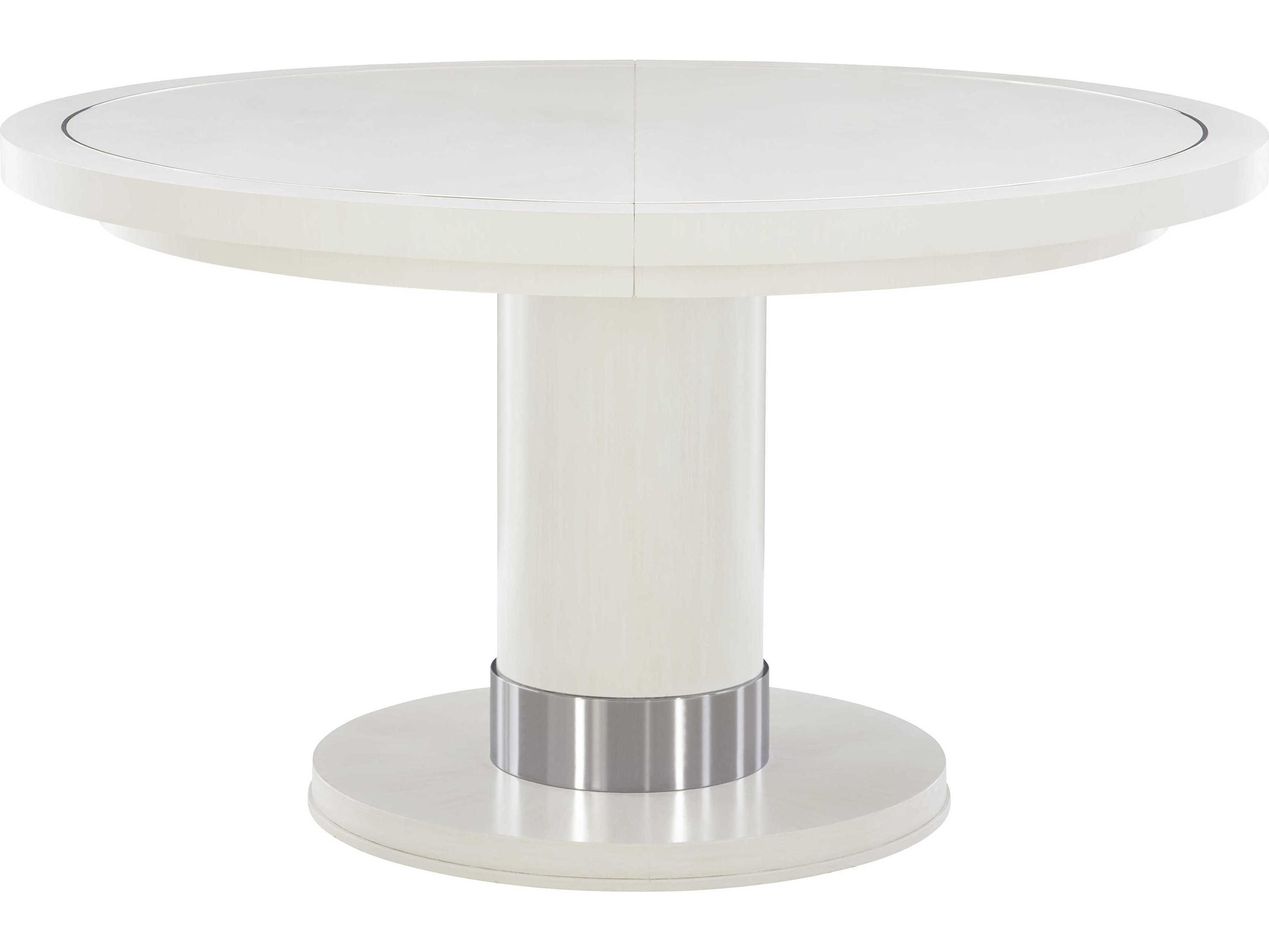 Bernhardt Silhouette Round Wood Eggshell Dining Table