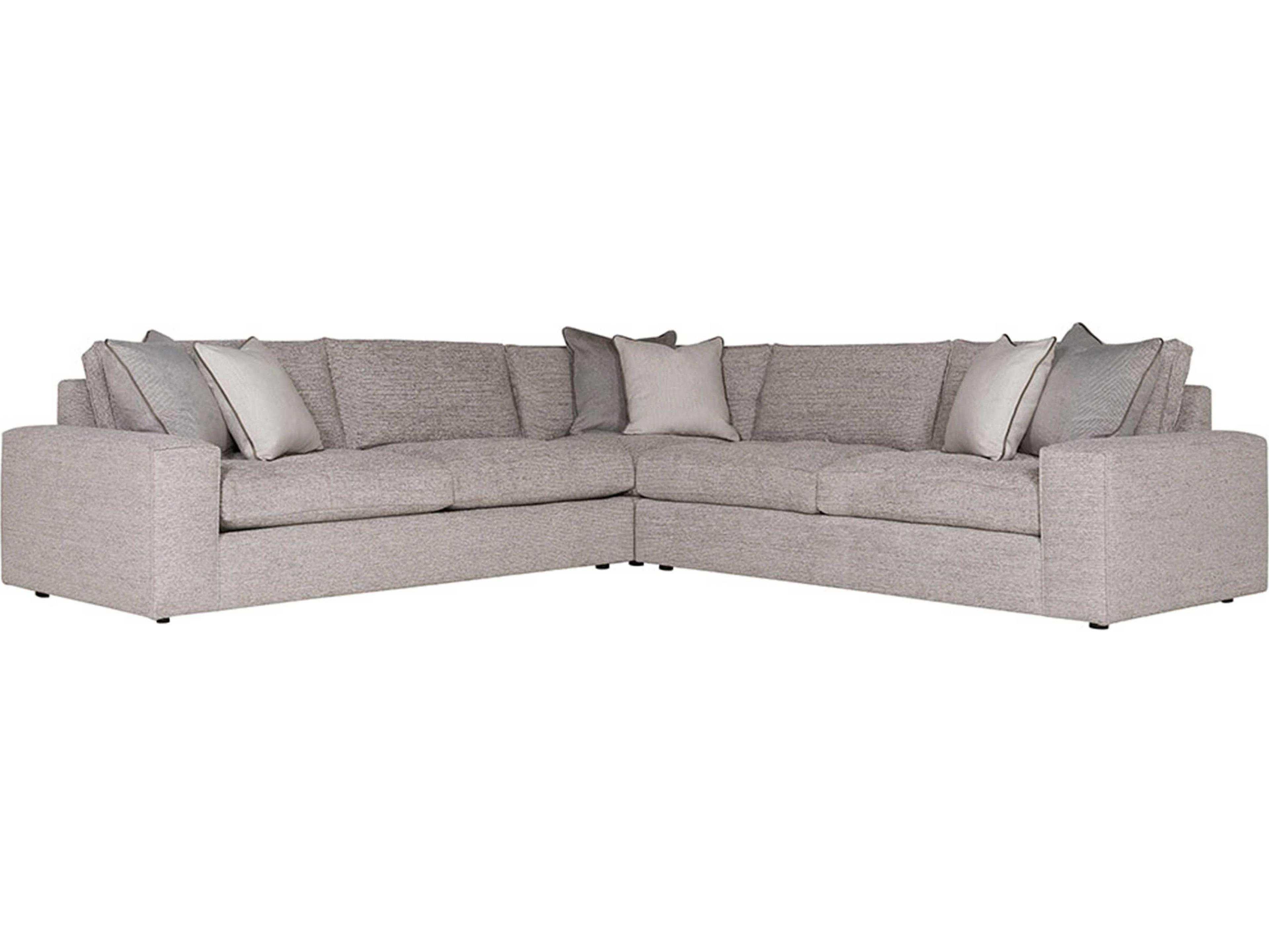 Bernhardt Plush Gray Upholstered Sectional Sofa