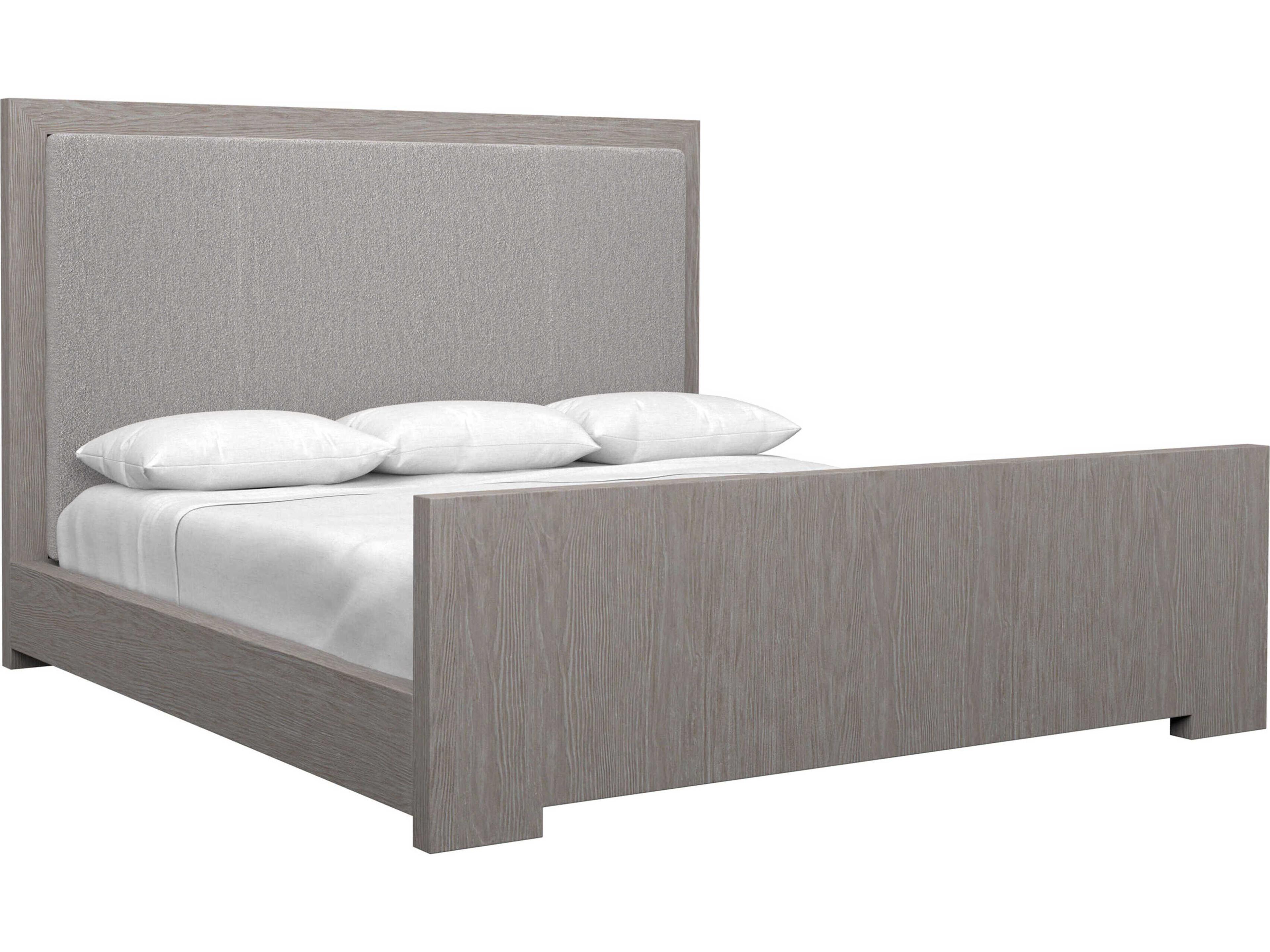 Bernhardt Trianon Gris Gray Upholstered King Panel Bed