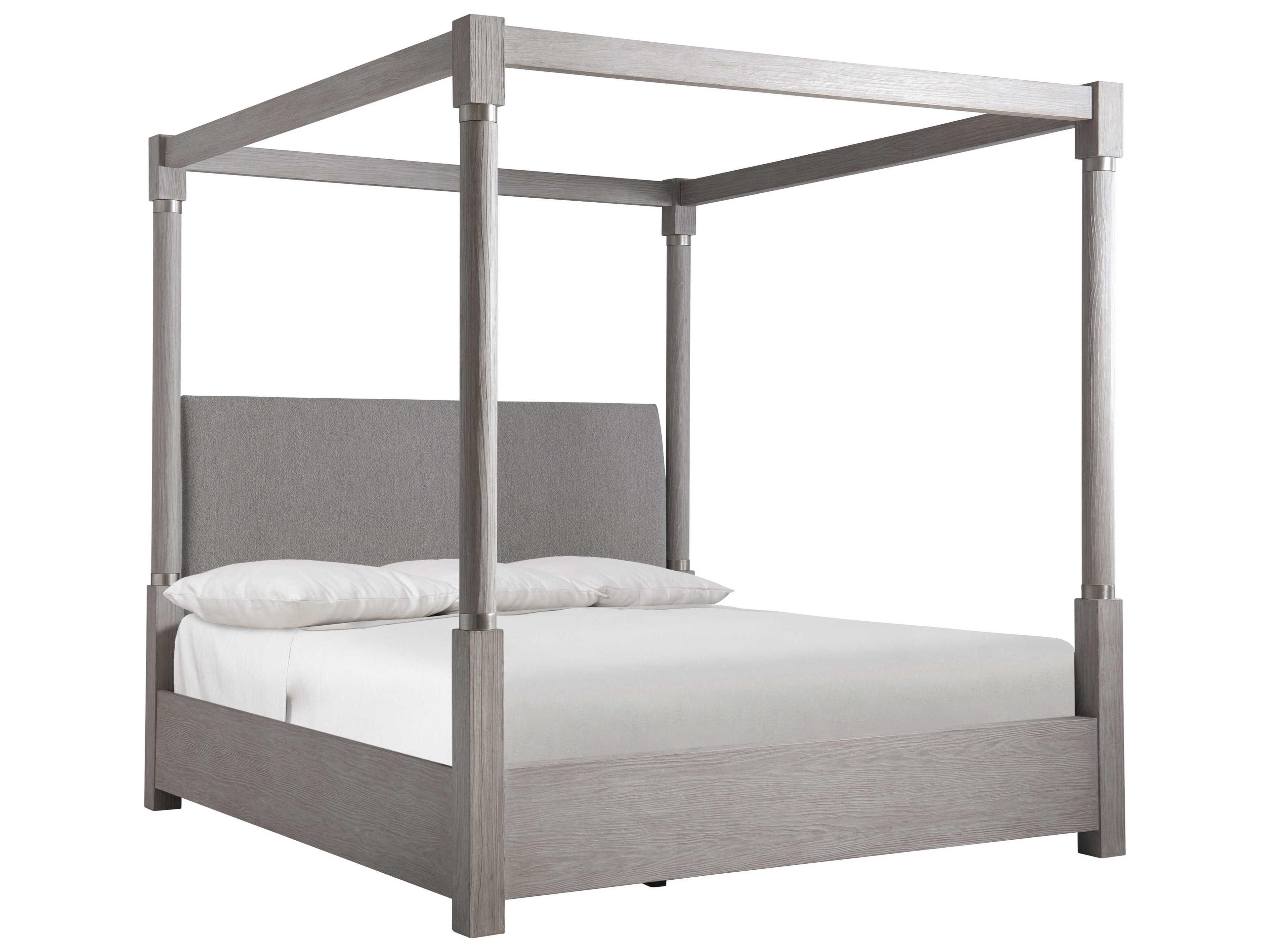 Bernhardt Trianon Gris Gray Upholstered King Canopy Bed
