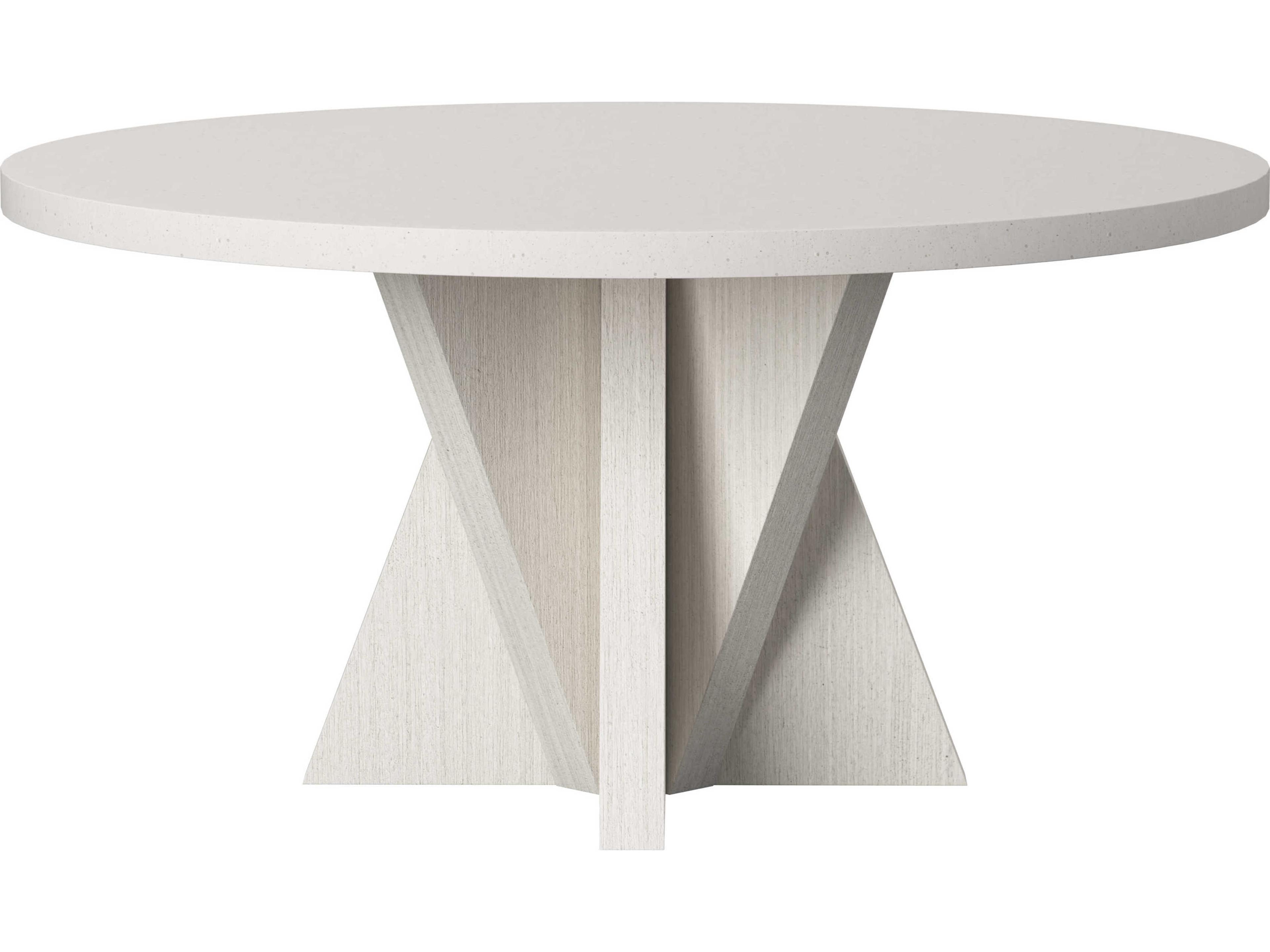 Bernhardt Stratum Round Wood Fossil Mist Dining Table