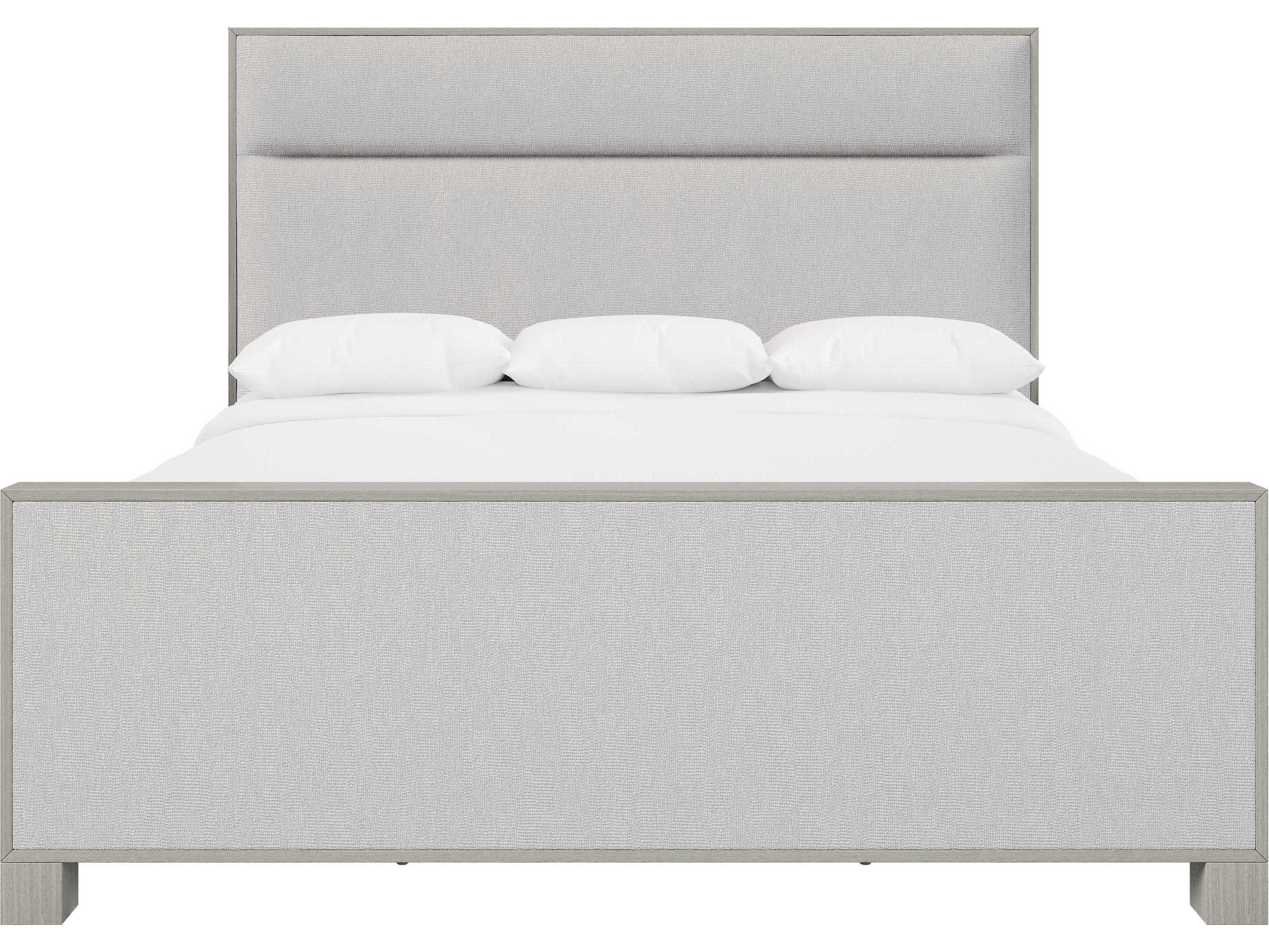Bernhardt Stratum Mist Gray Upholstered California King Panel Bed