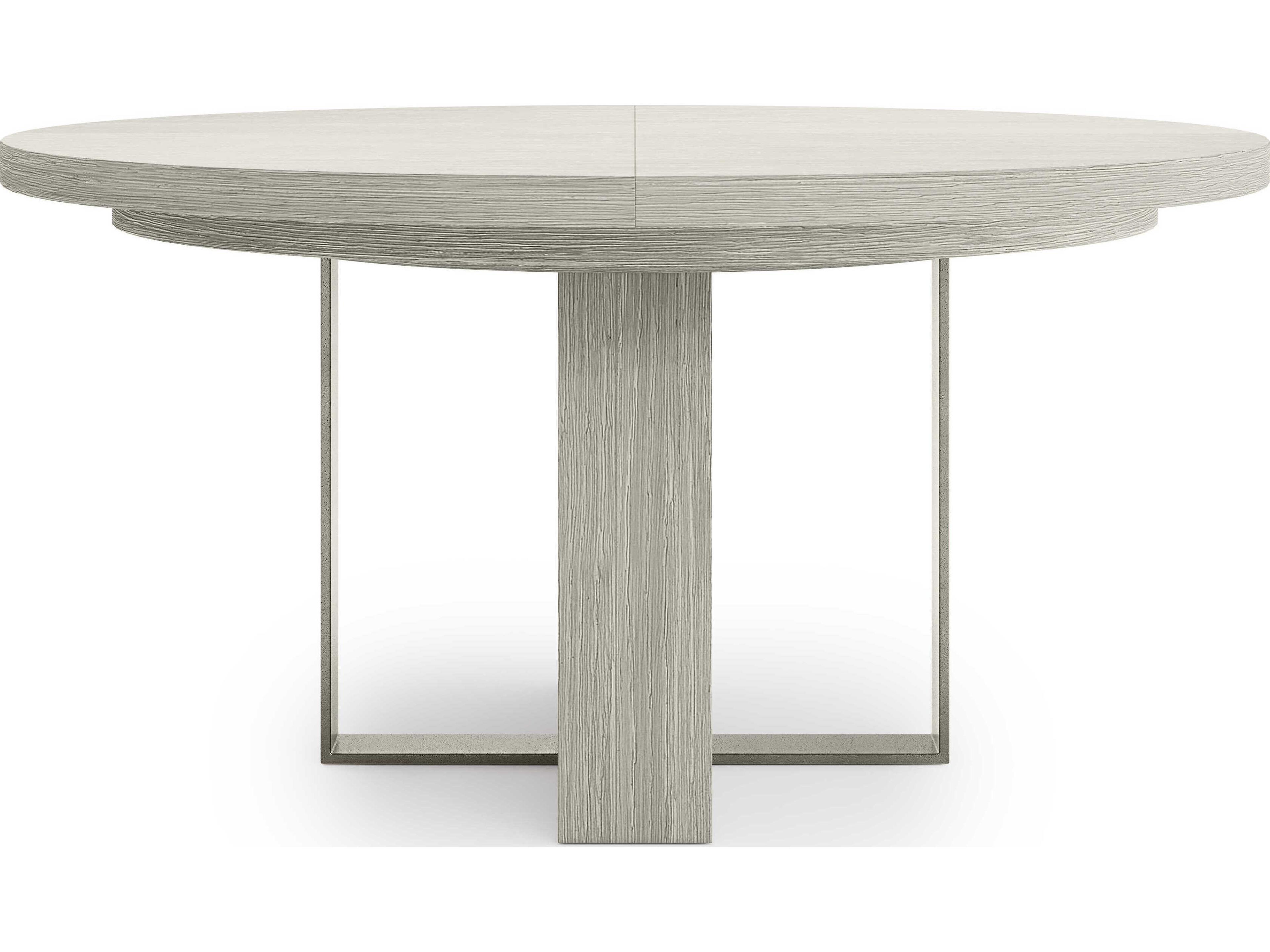 Bernhardt Tempo Round Wood Beige Dining Table