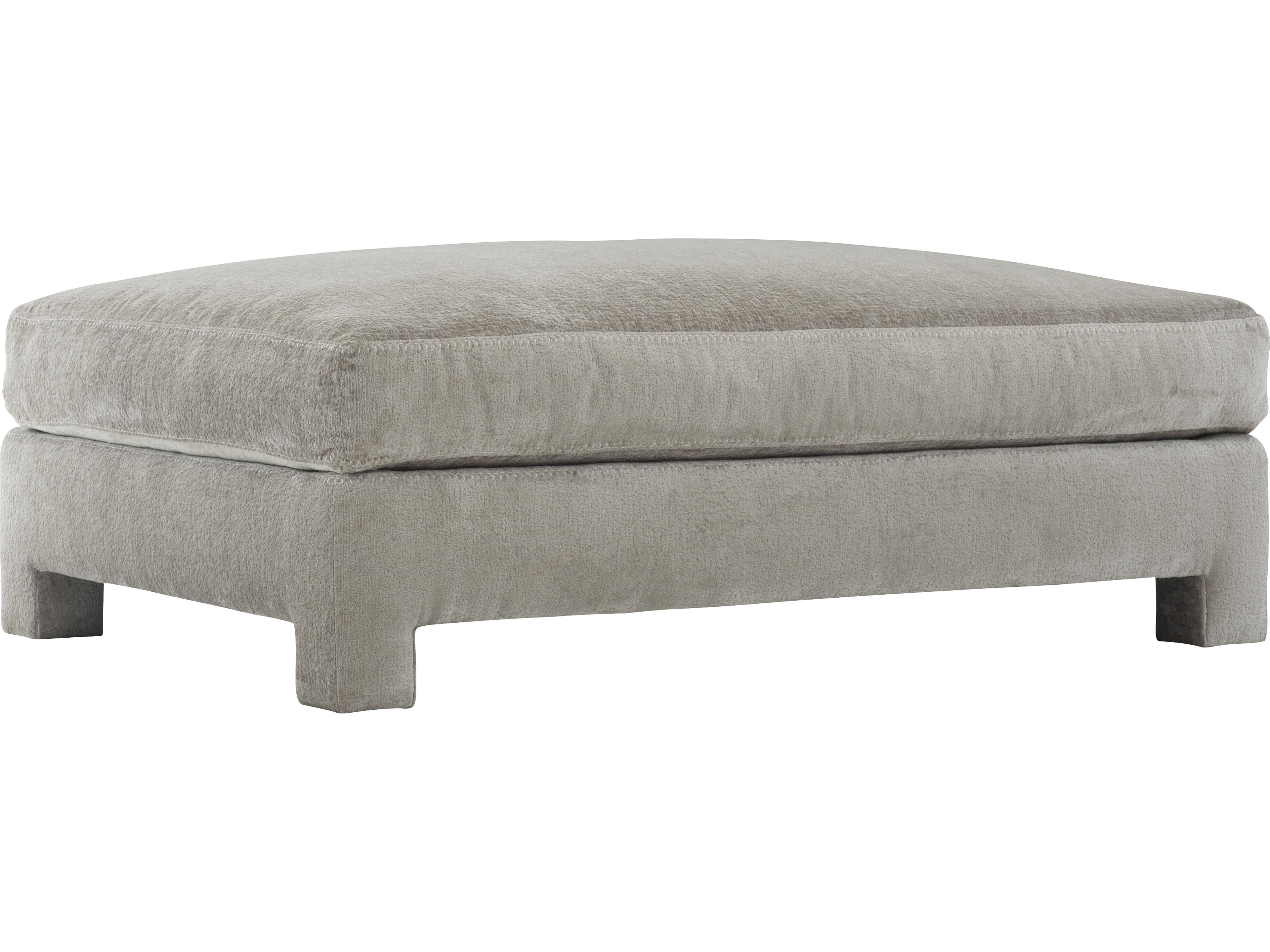 Bernhardt Plush Grey Upholstered Ottoman