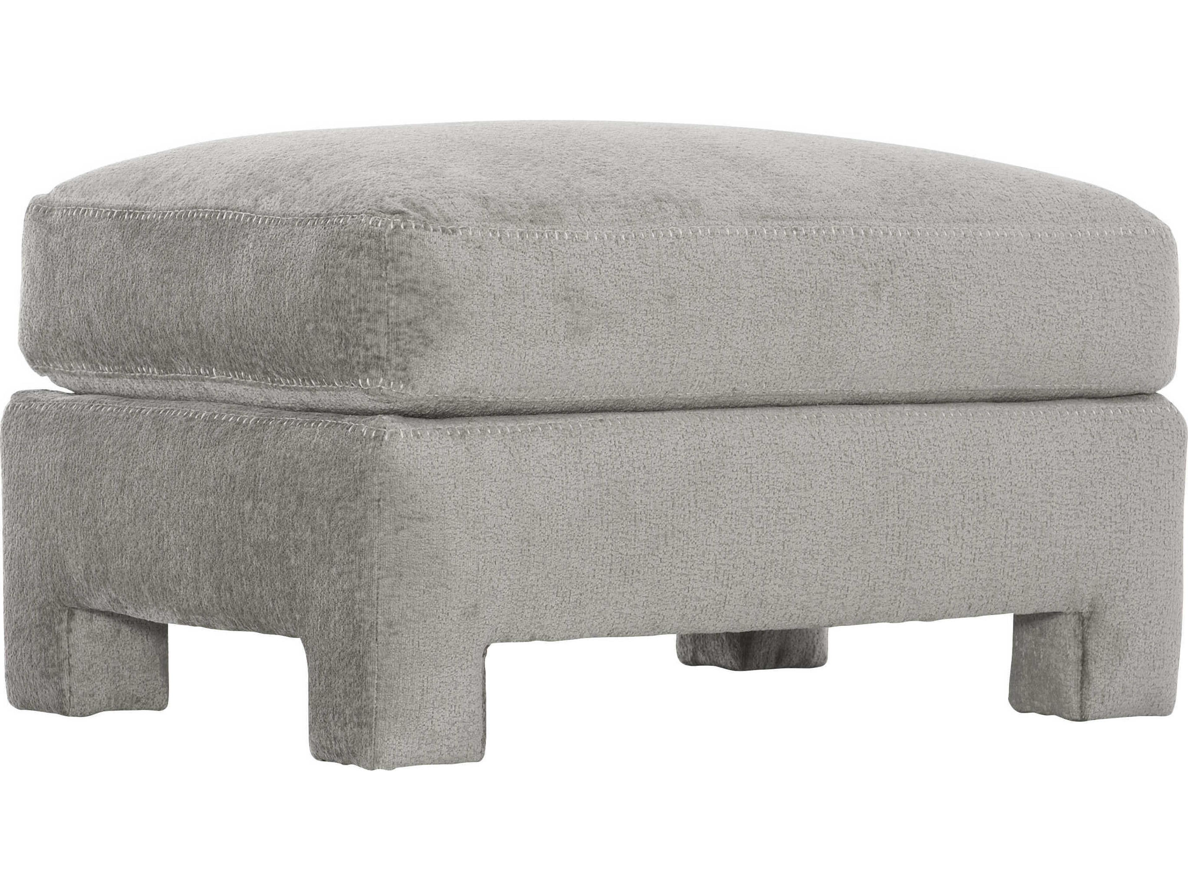 Bernhardt Plush Mily Gray Upholstered Ottoman
