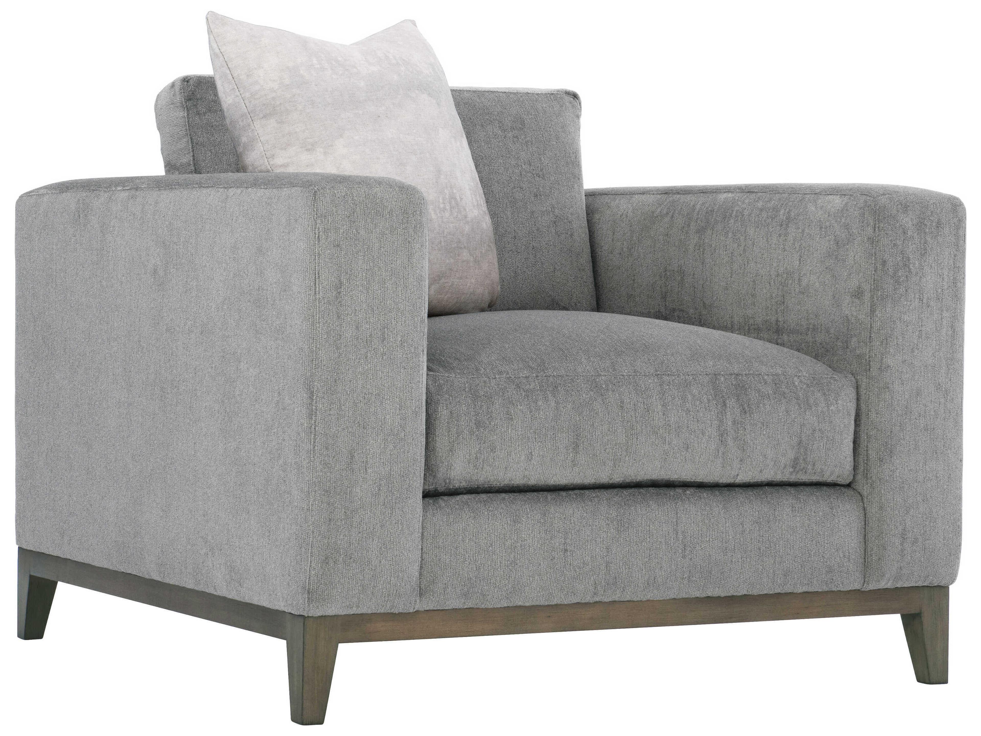 Bernhardt Plush Gray Fabric Accent Chair