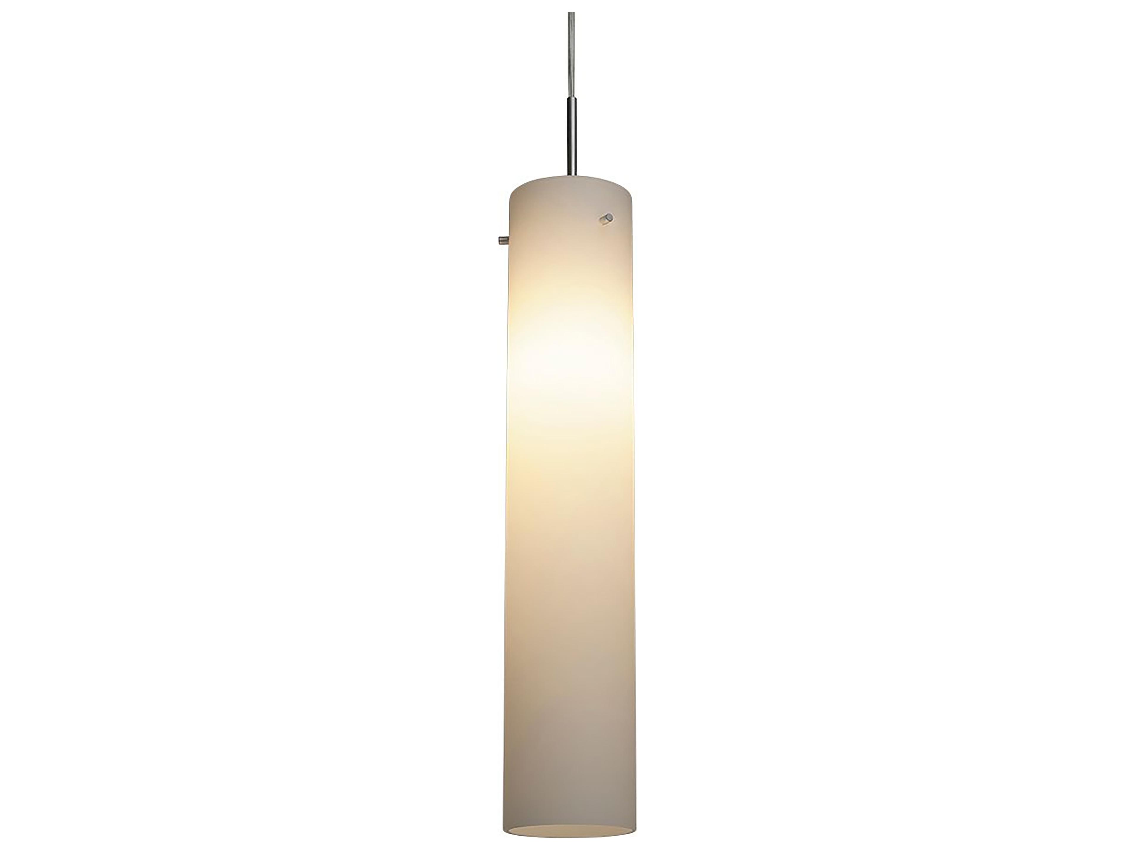 Titan 1-Light White Glass Cylinder Mini Pendant