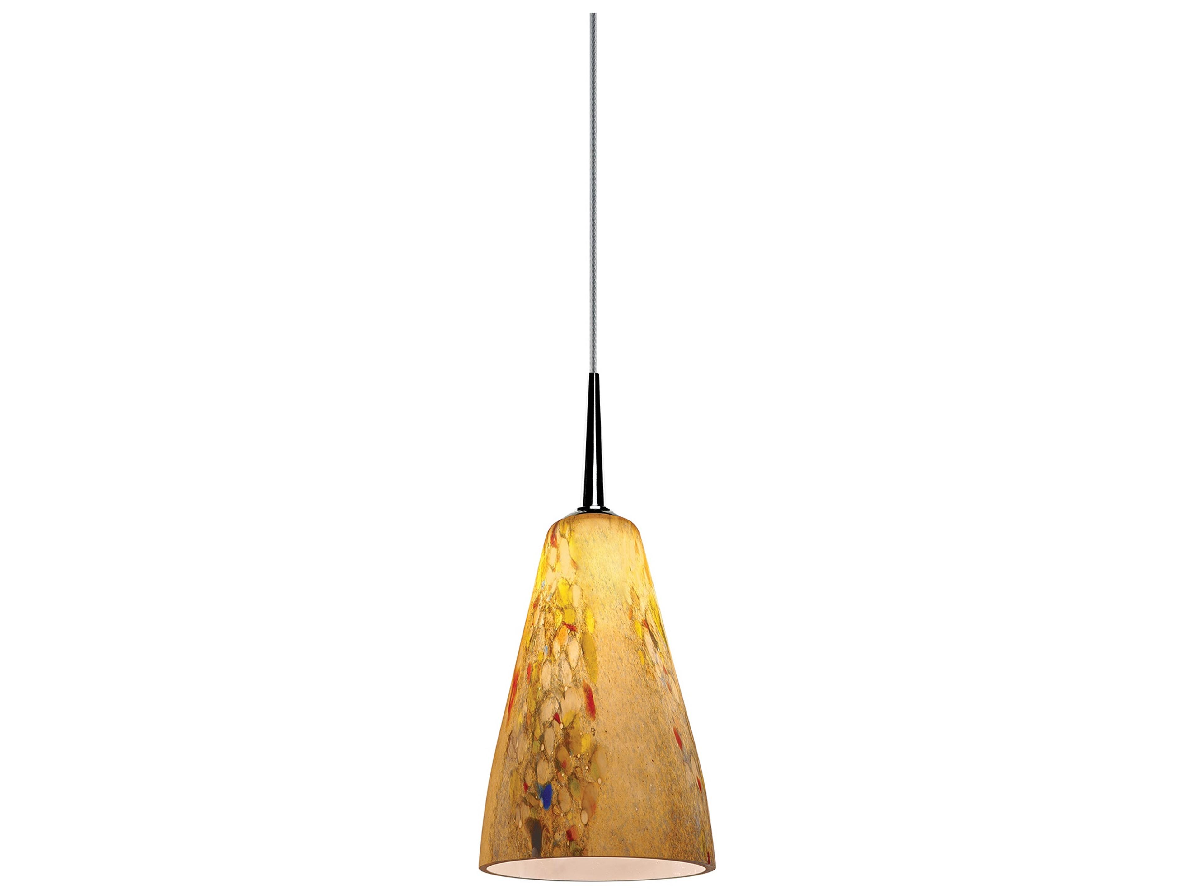 Bruck Lighting Zara 1-Light Gold Glass LED Bell Mini Pendant