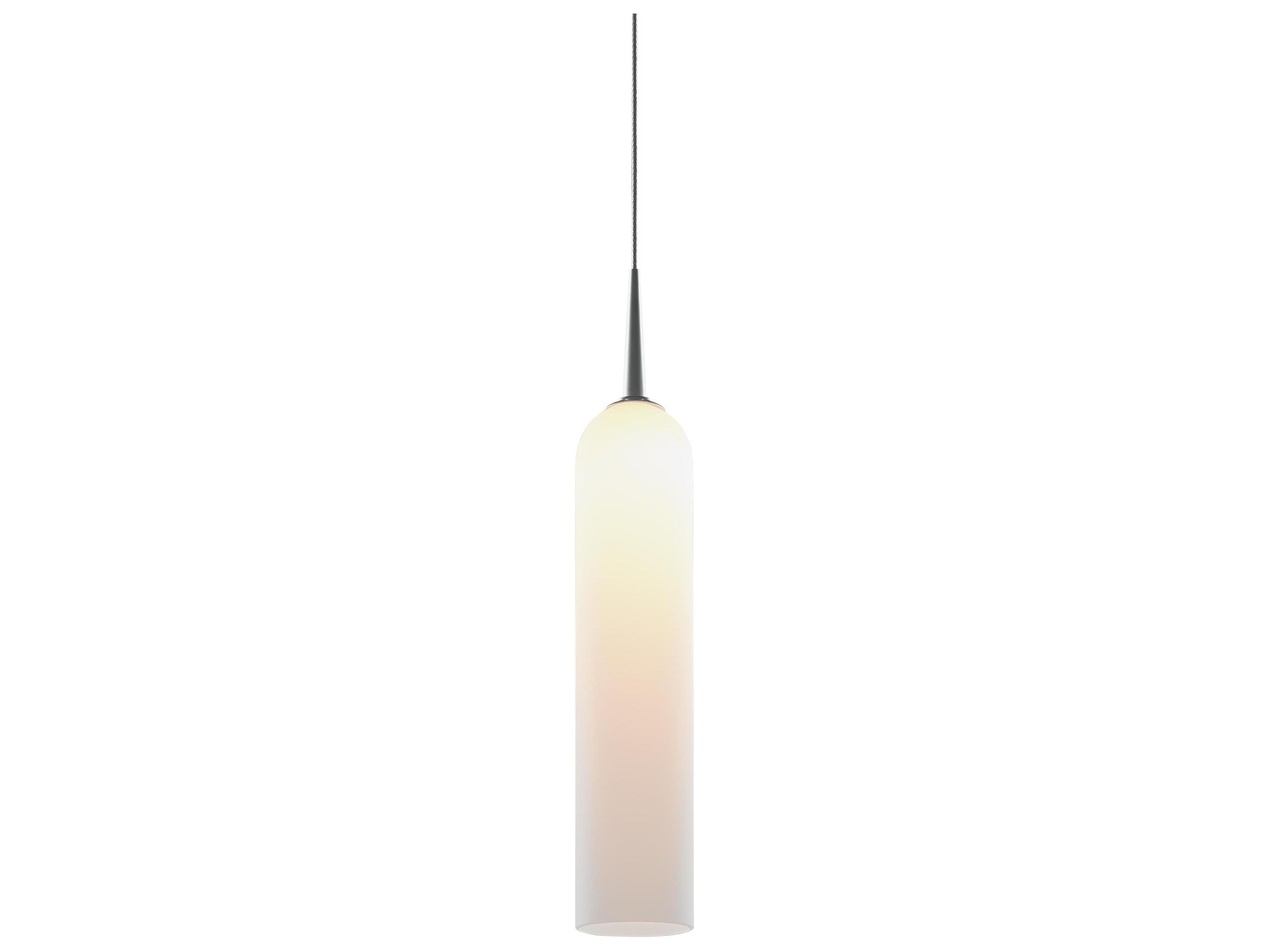 Bruck Lighting Candle 1-Light White Glass LED Cylinder Mini Pendant