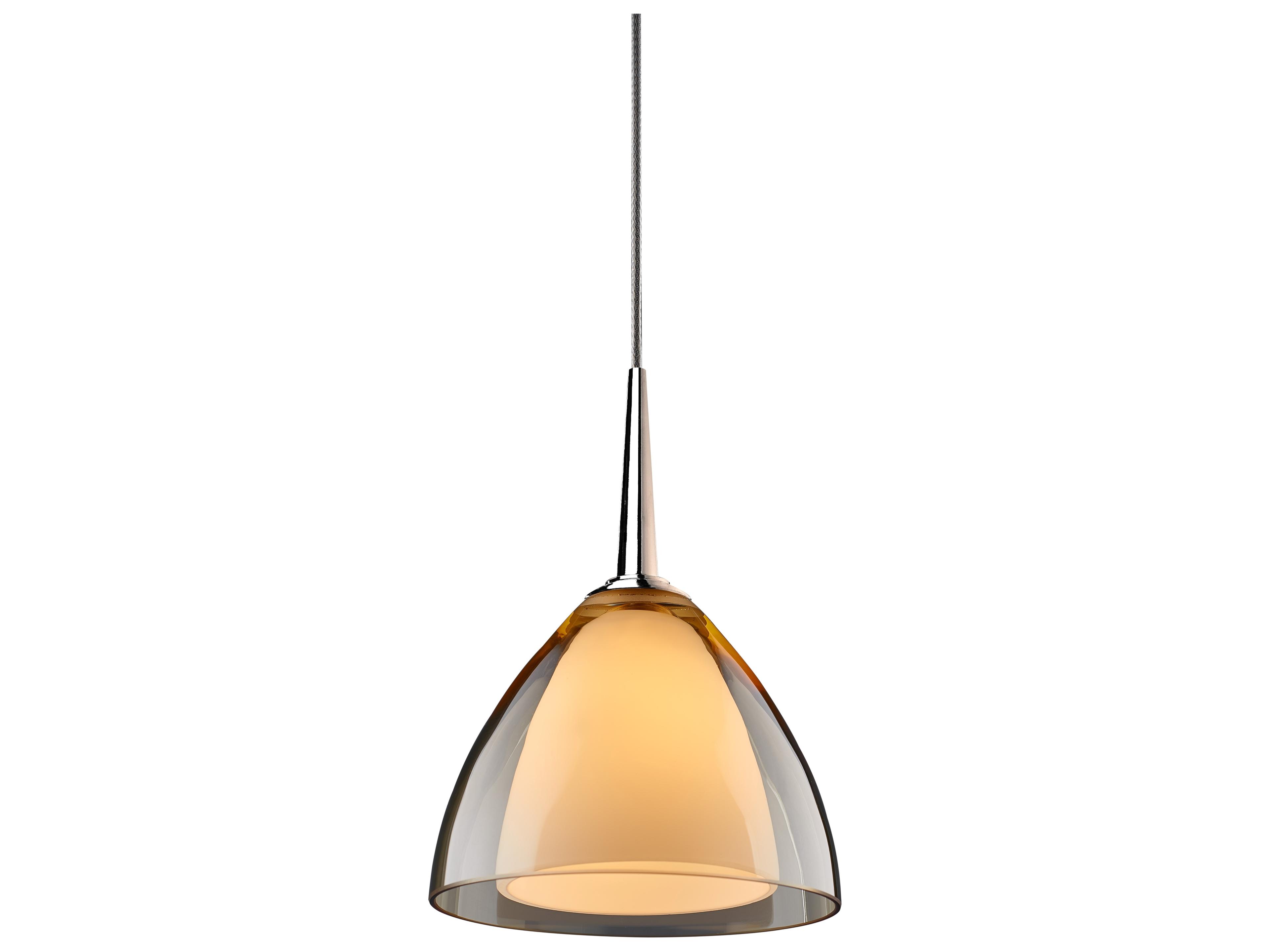 Rainbow 1-Light Gray Glass LED Bell Mini Pendant