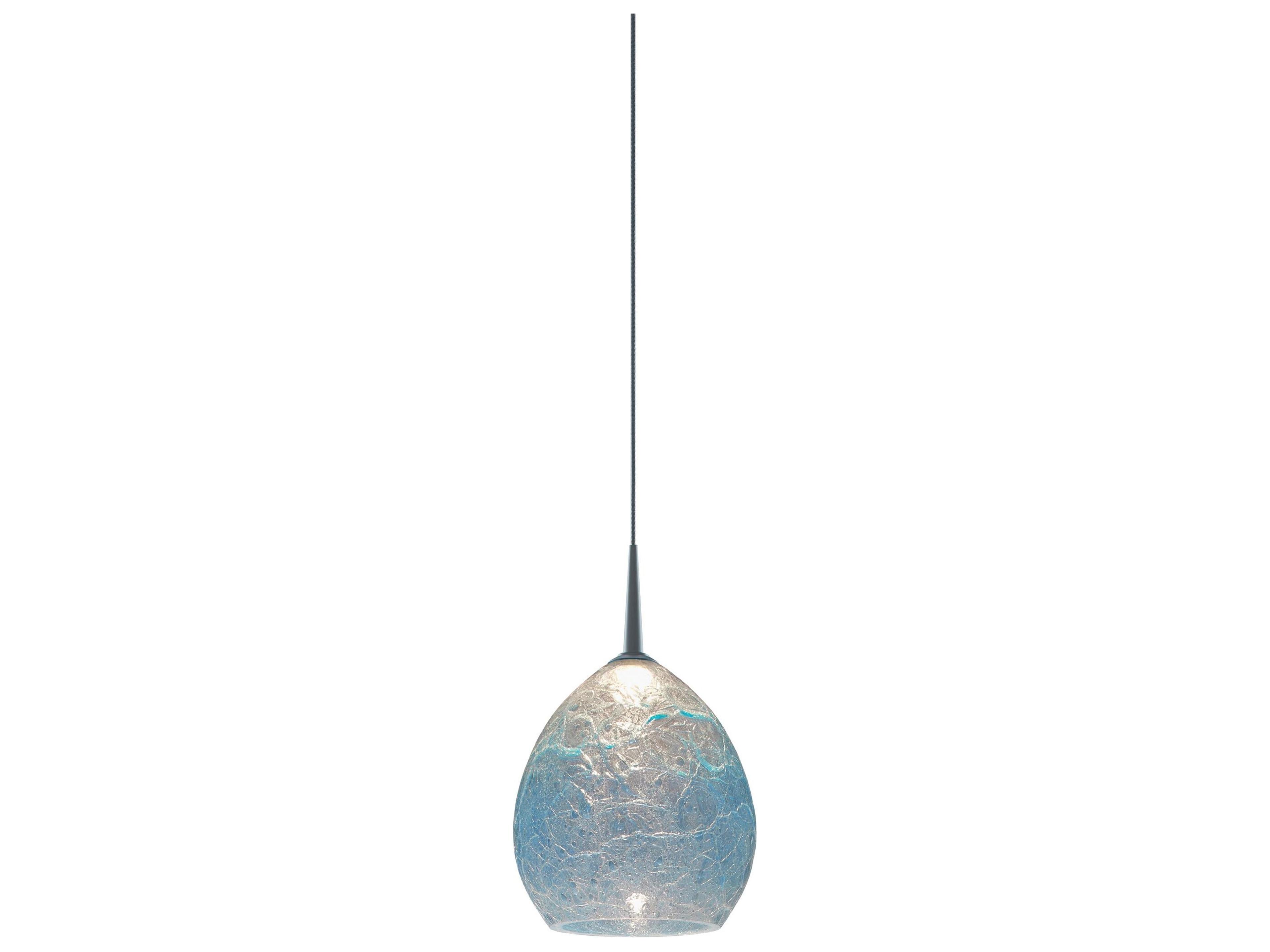 Bruck Lighting Vibe 1-Light Blue Glass LED Bell Mini Pendant