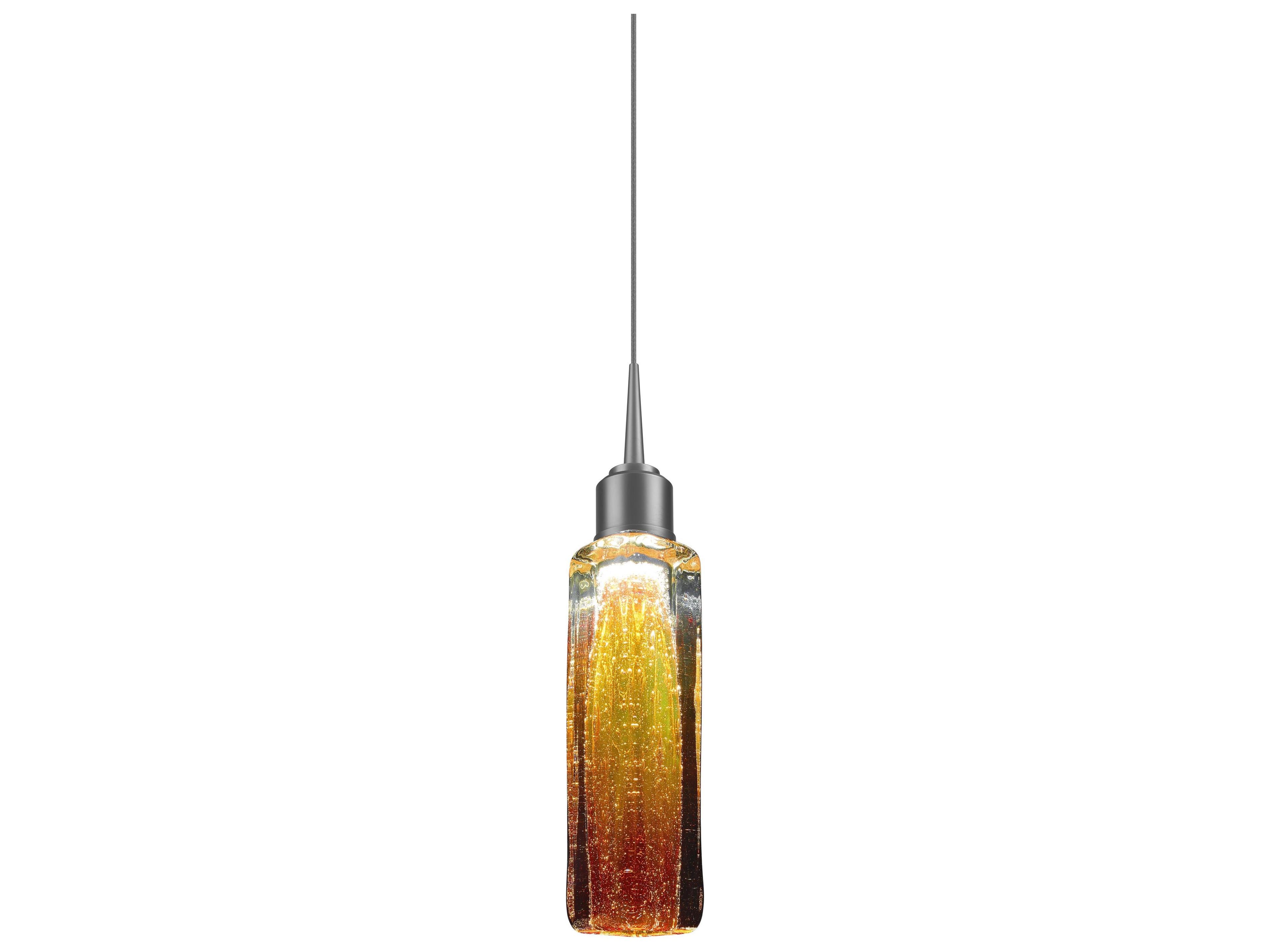 Capella 1-Light Chrome Glass LED Cylinder Mini Pendant