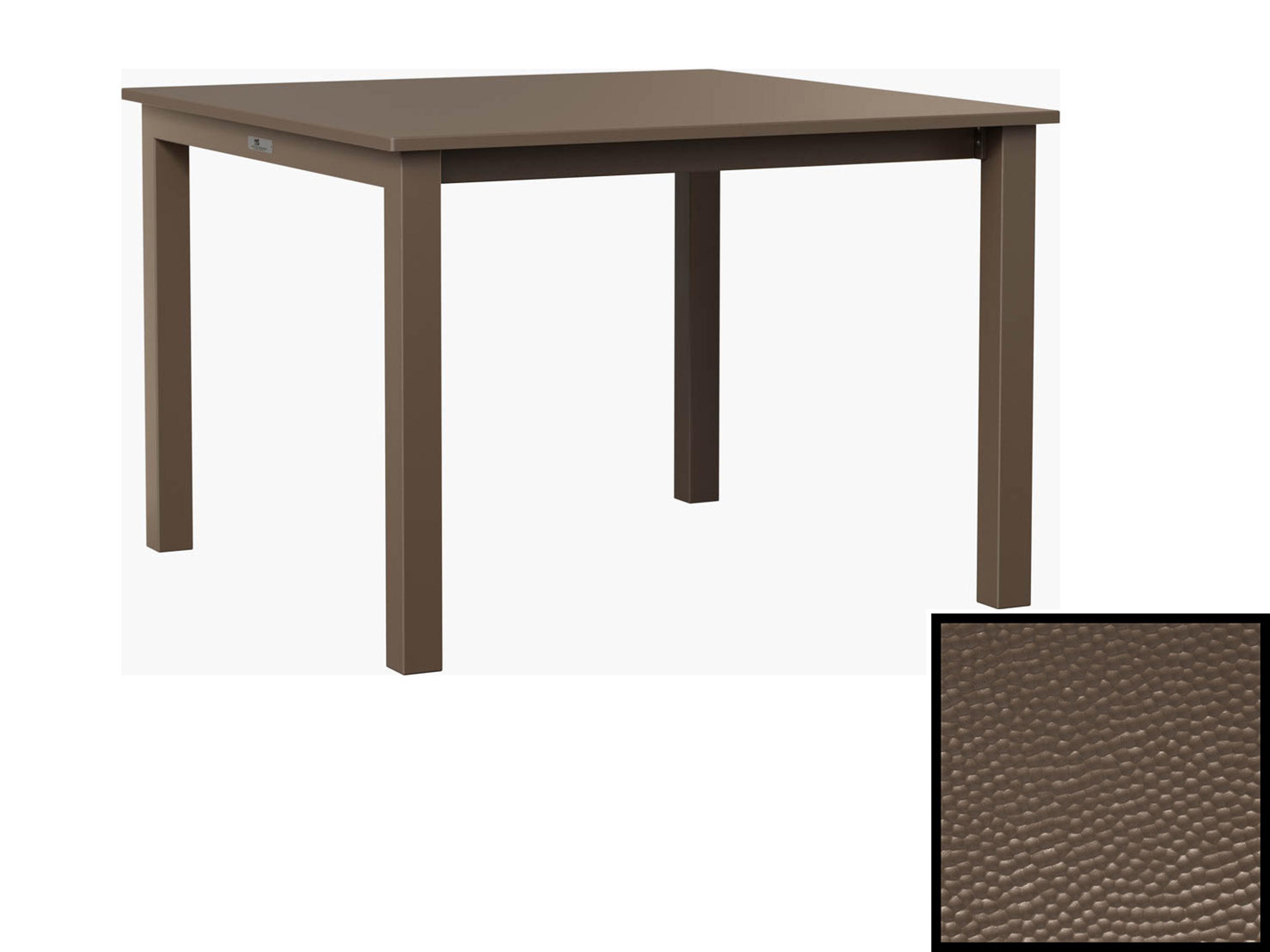 Berlin Gardens Berkley Recycled Plastic Square Outdoor Dining Table in Hammered Top