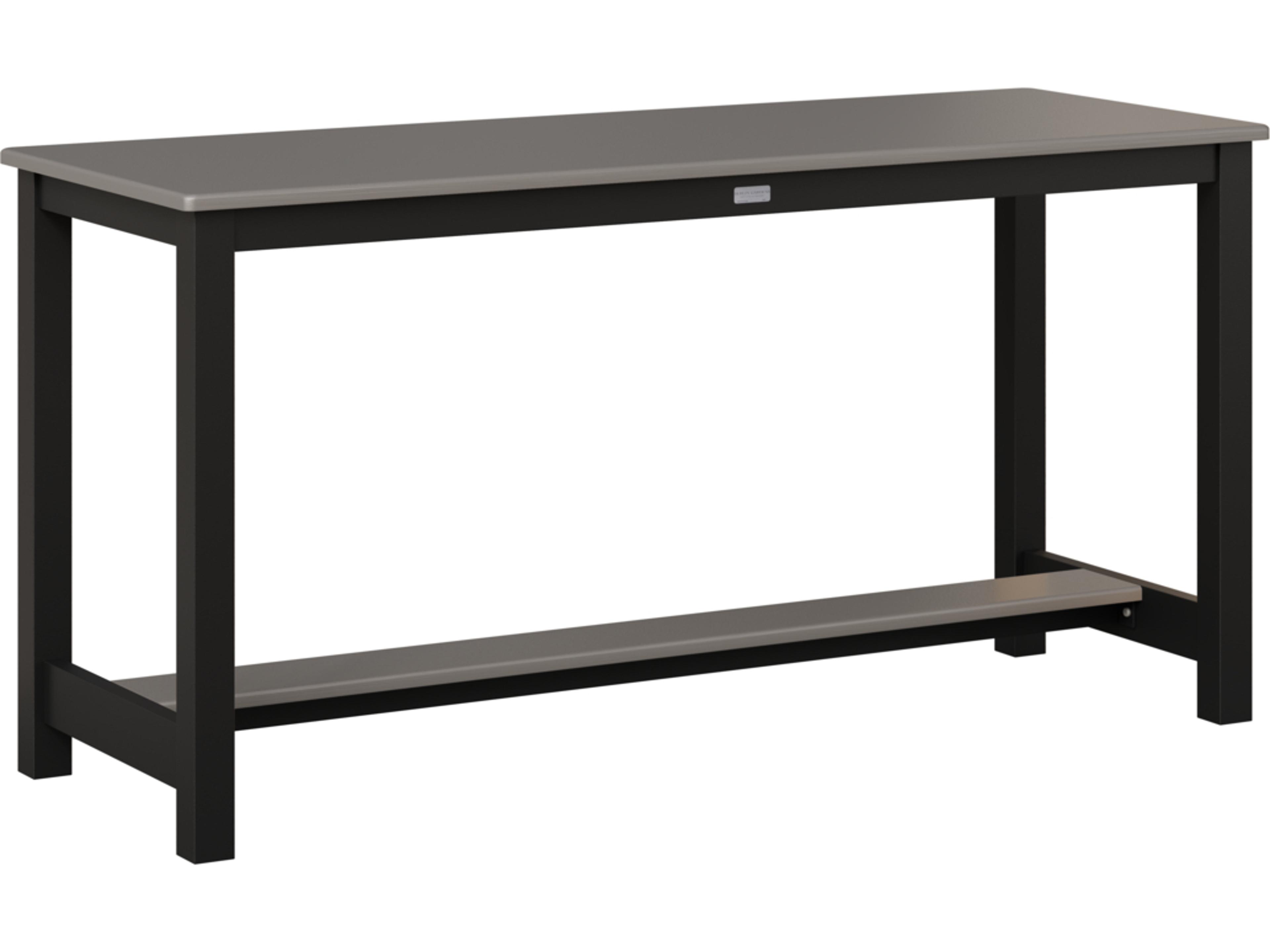 Berlin Gardens Recycled Plastic 60" x 22" Rectangular Dining Height Table in Aluminum Base