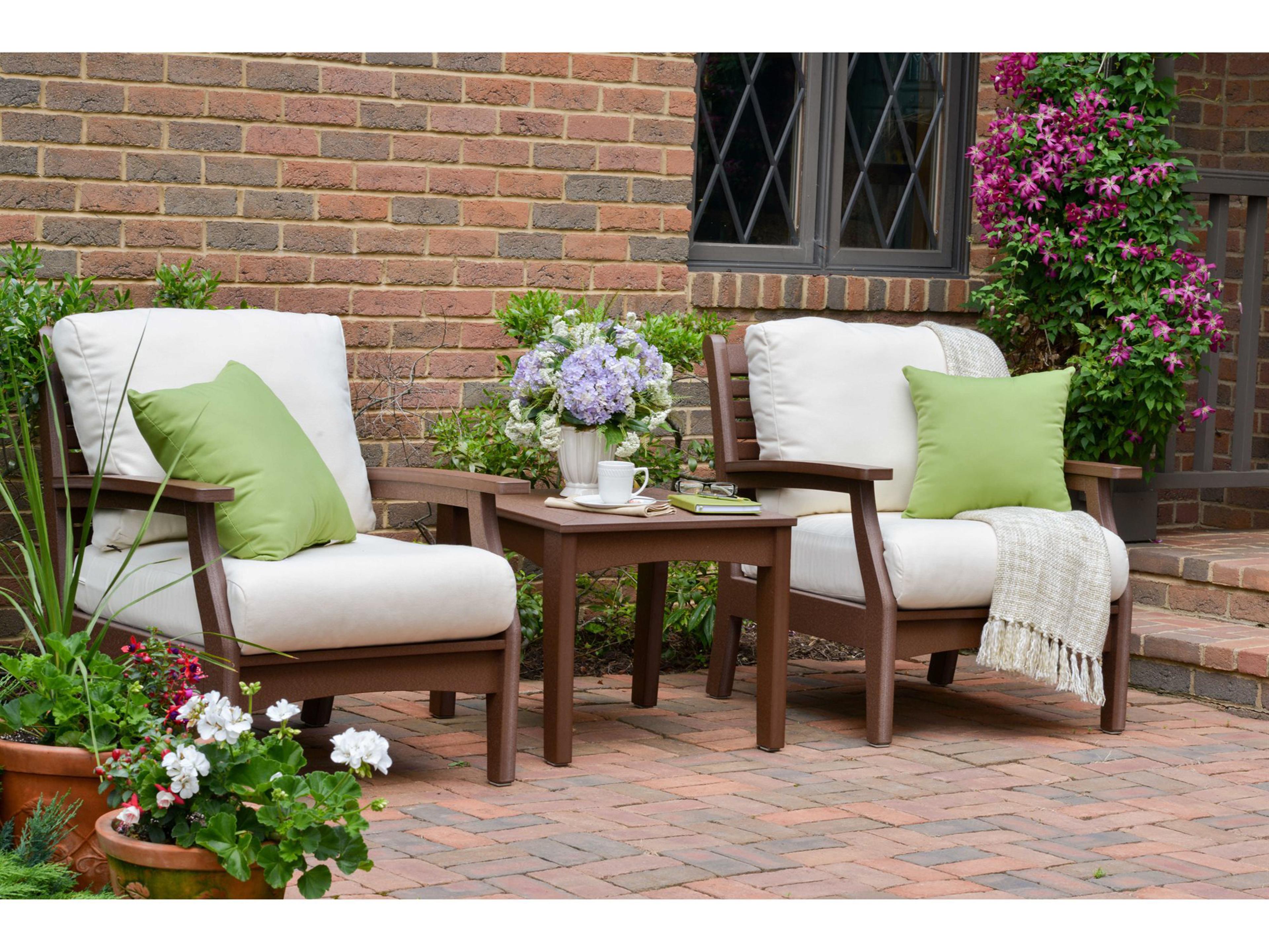 Berlin Gardens Classic Terrace Recycled Plastic Cushion Outdoor Patio Lounge Set